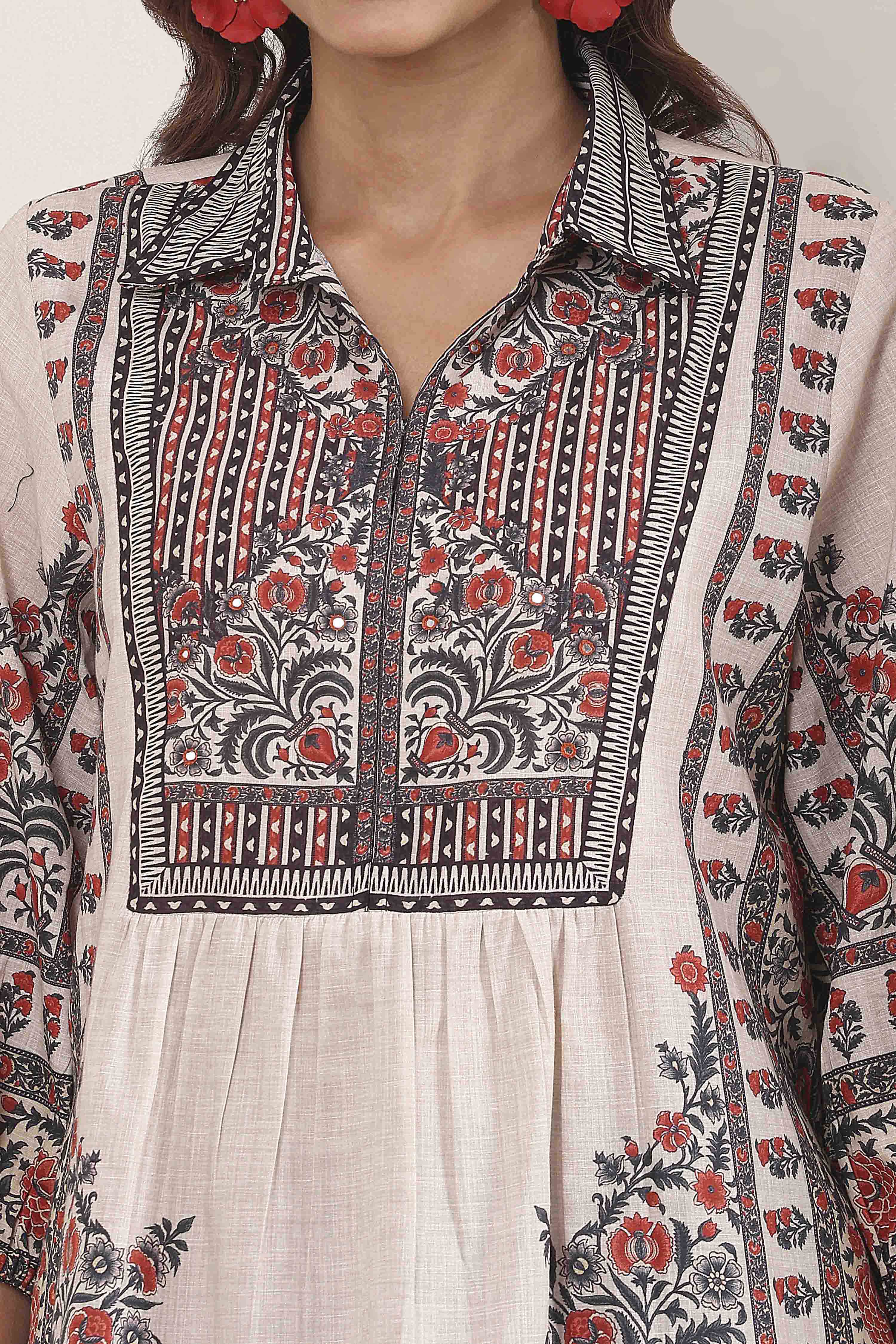 Brown Cotton Straight Shirt image number 1