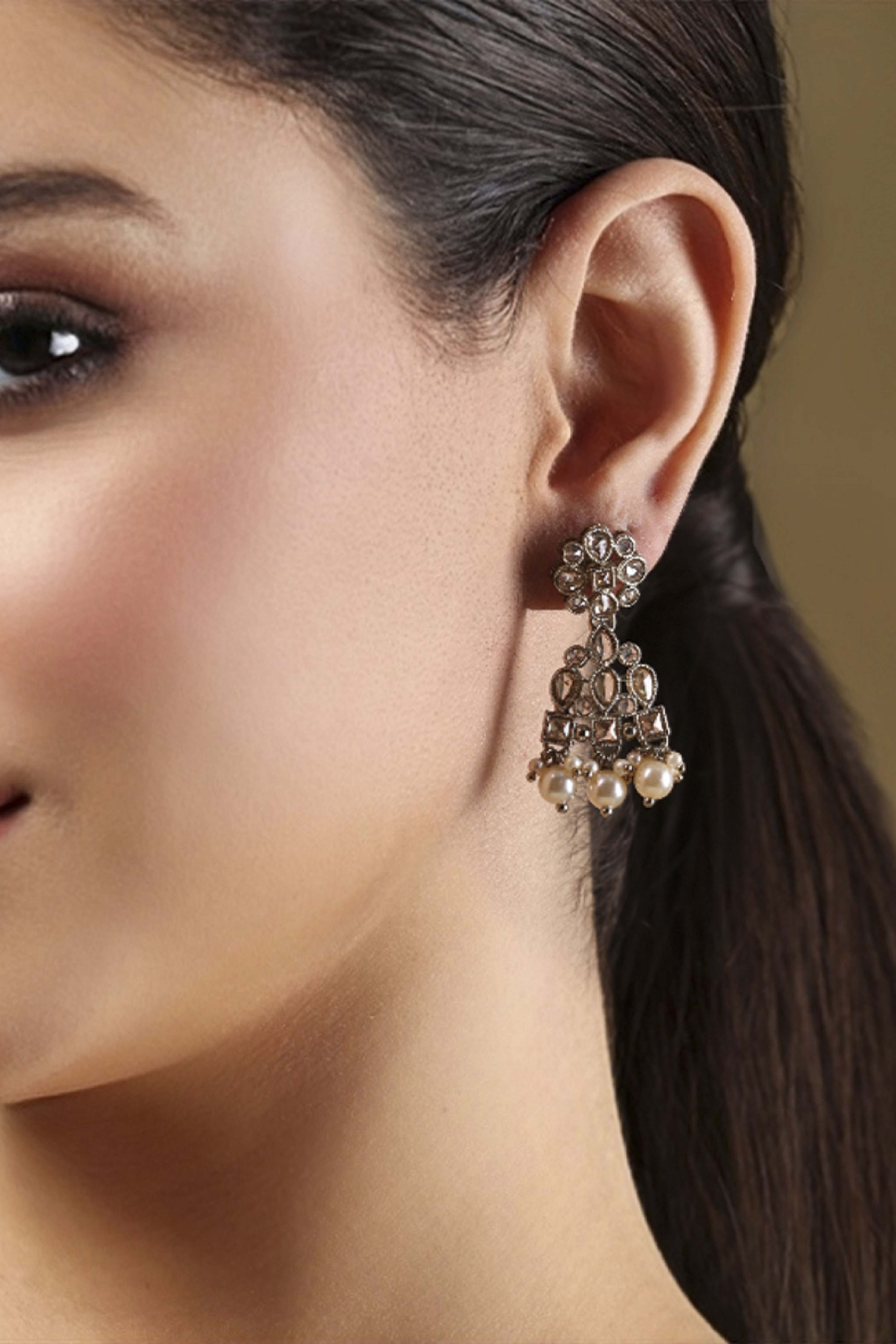 Champagne Pearl Earrings image number 1