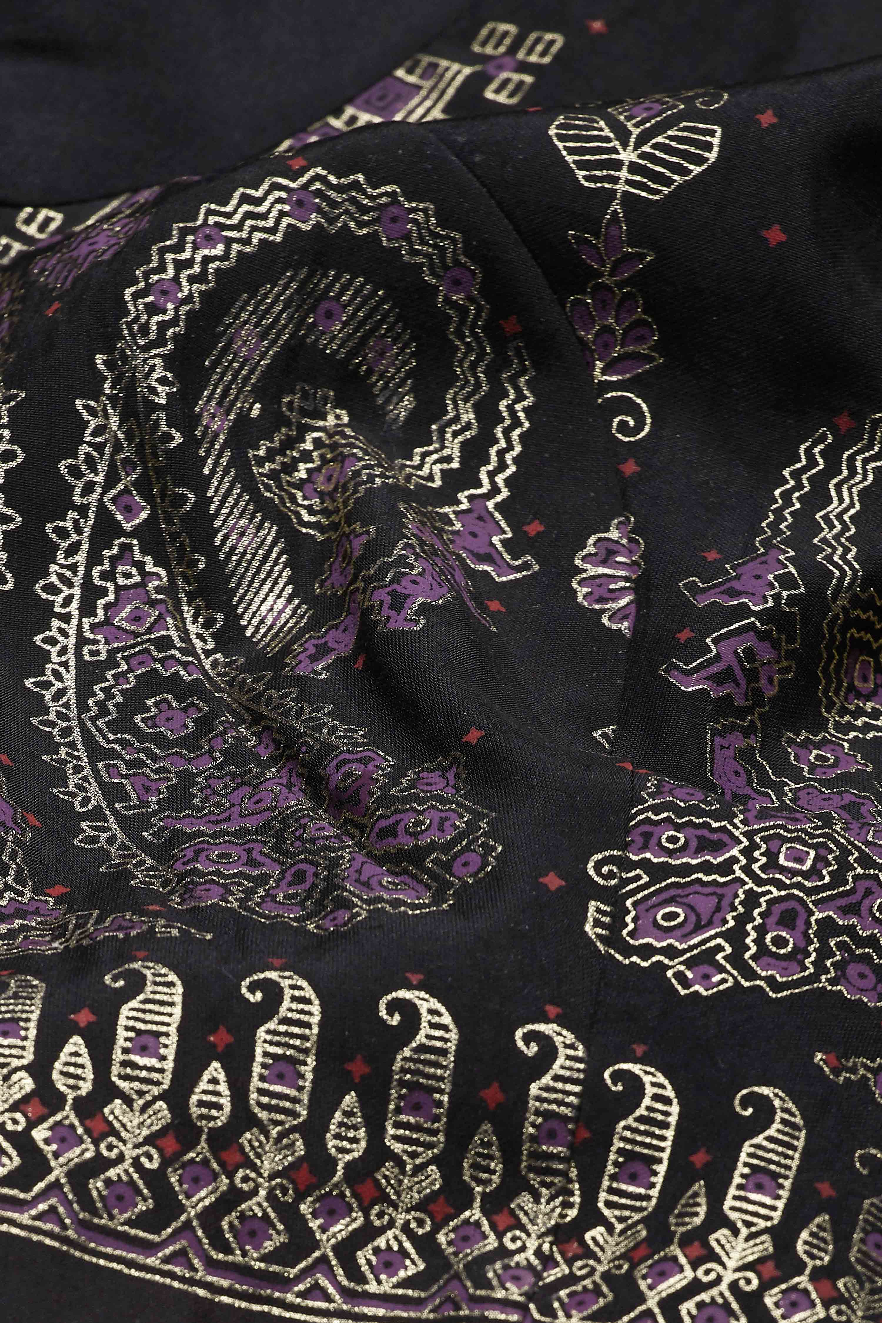 Purple Viscose Blend Printed Lehenga Set image number 3