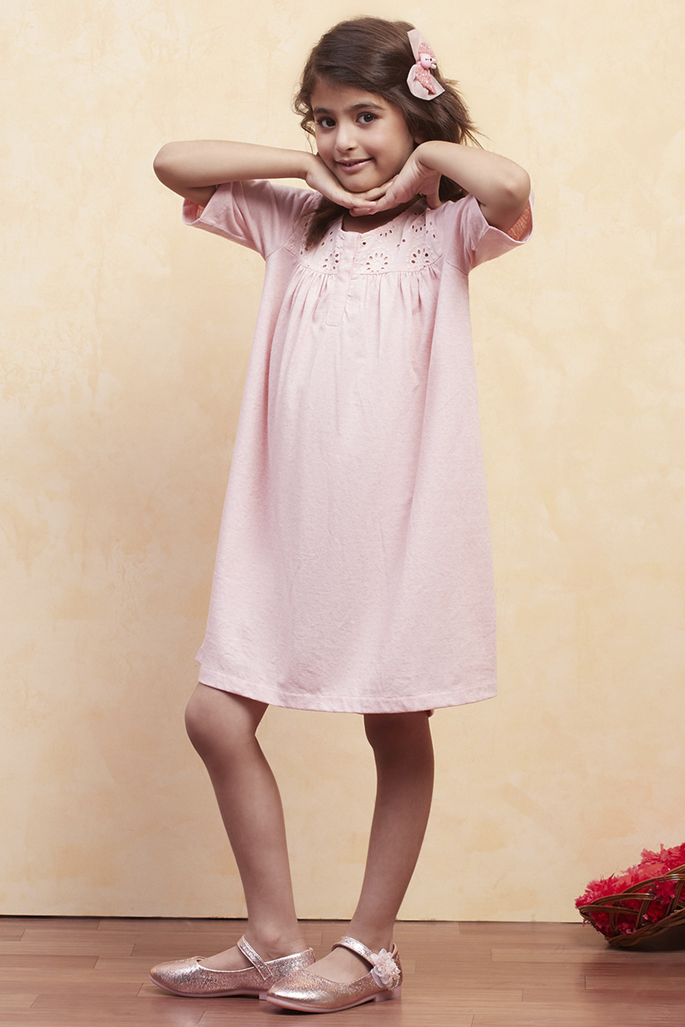 Pink Cotton Yarndyed Sleepwear image number 2