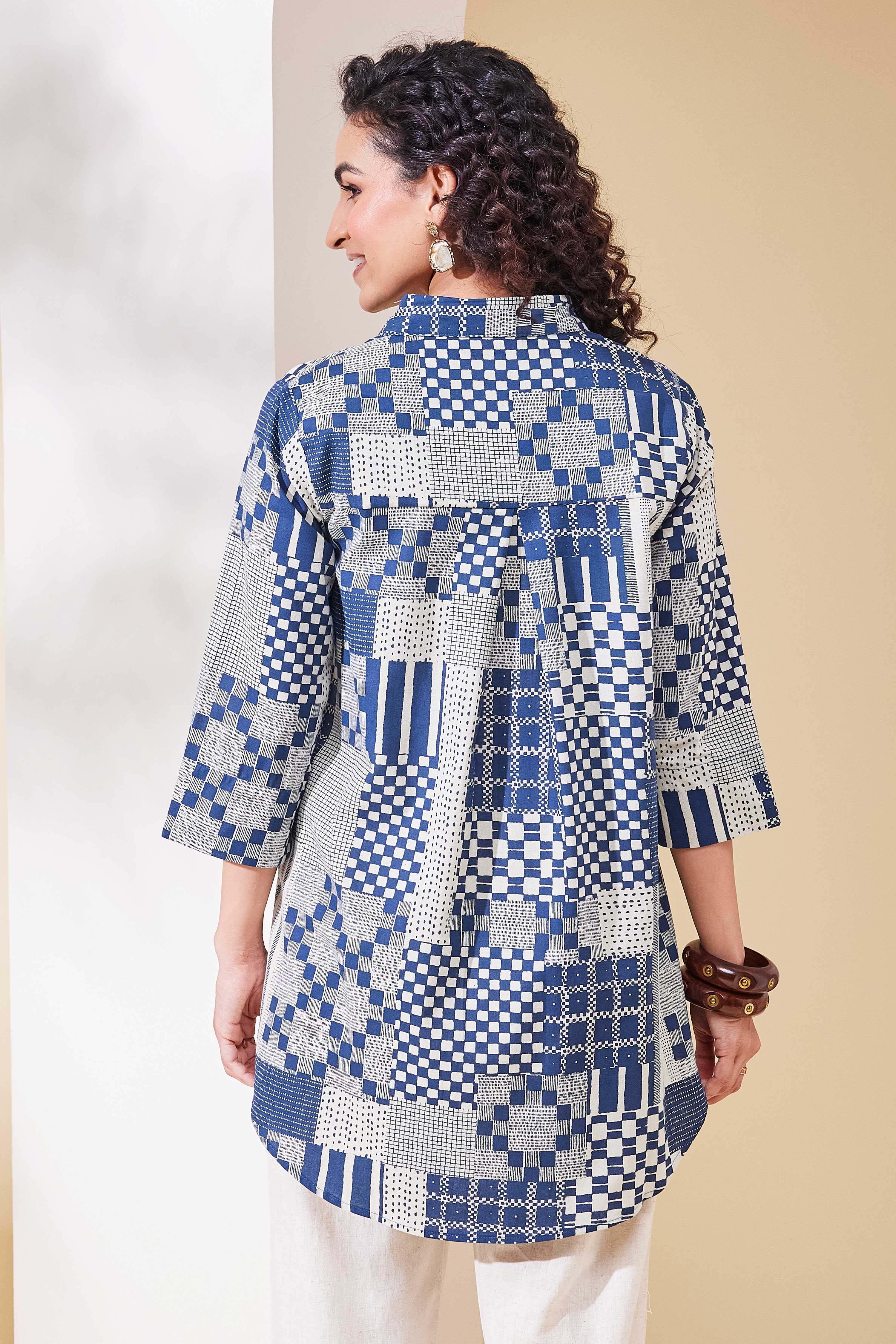 Mustard Cotton A Line Kurta image number 3