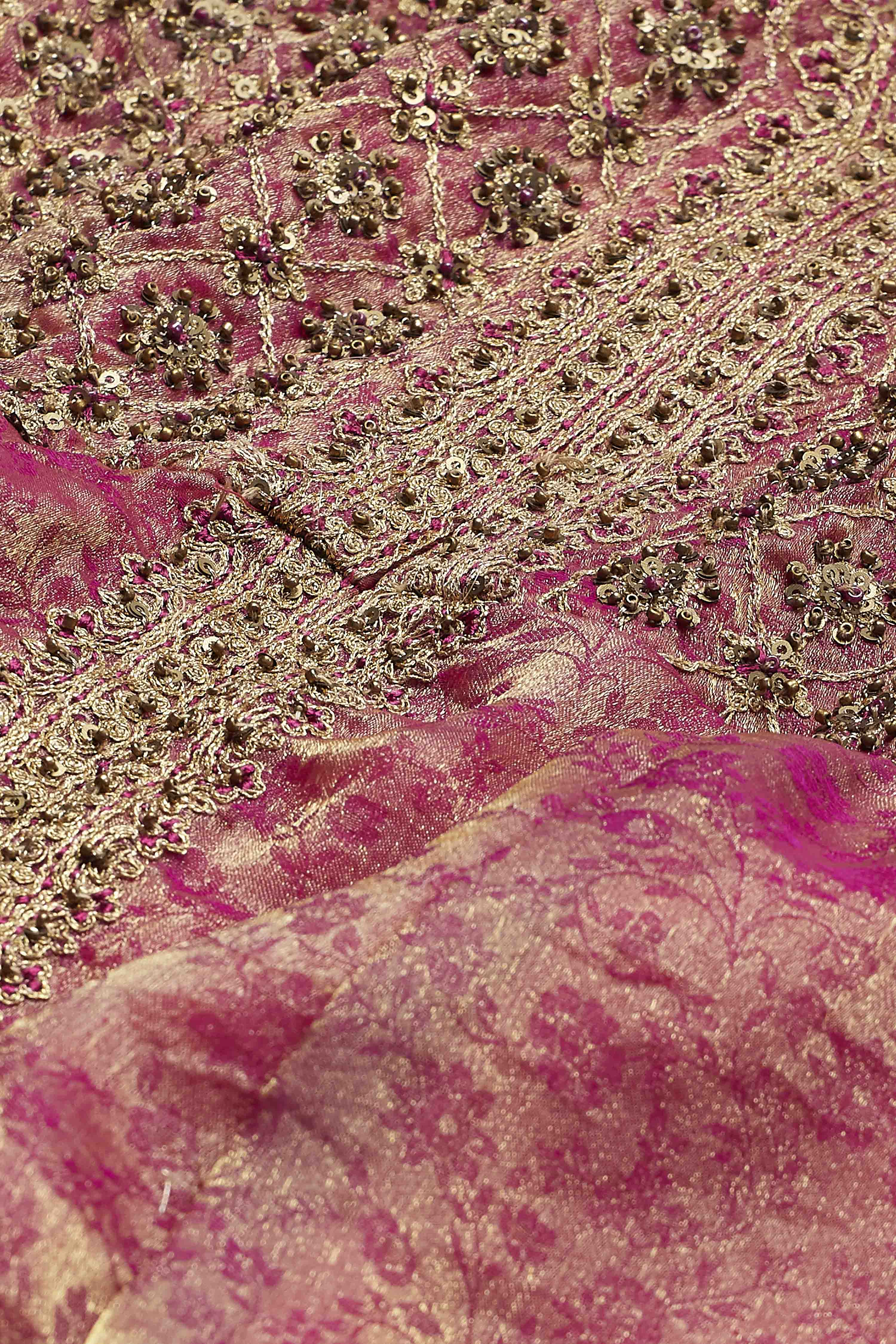 Fuchsia Viscose Blend Embroidered Fusion Set image number 3