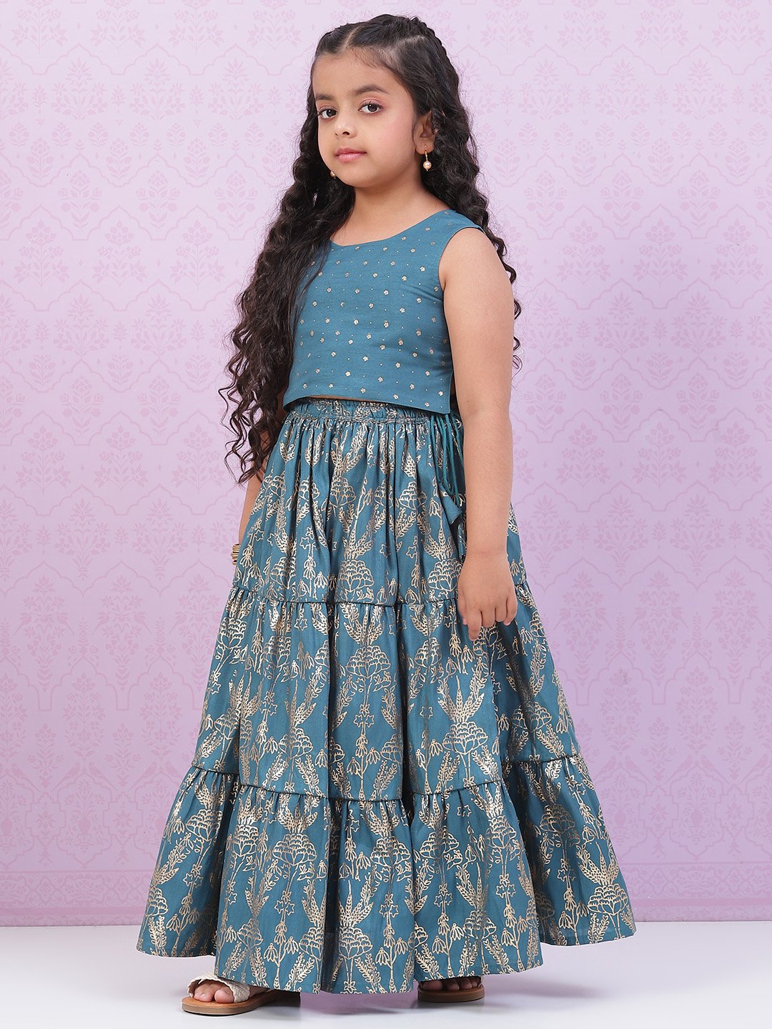 Blue Art Silk Lehenga Set image number 0