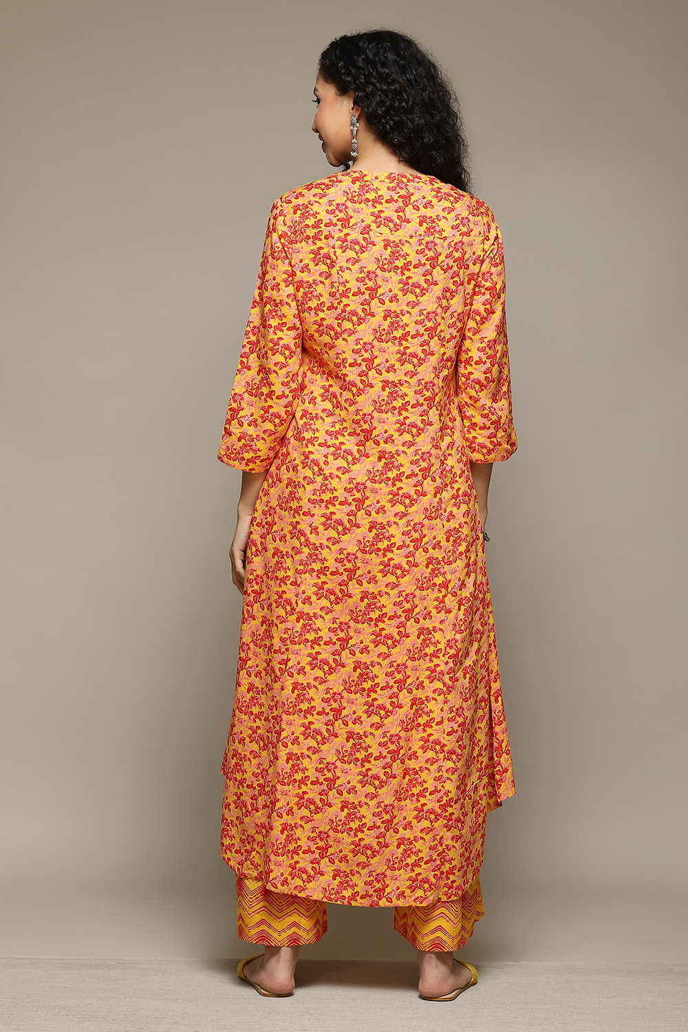 White & Blue Rayon Straight Kurta Palazzo Suit Set image number 4