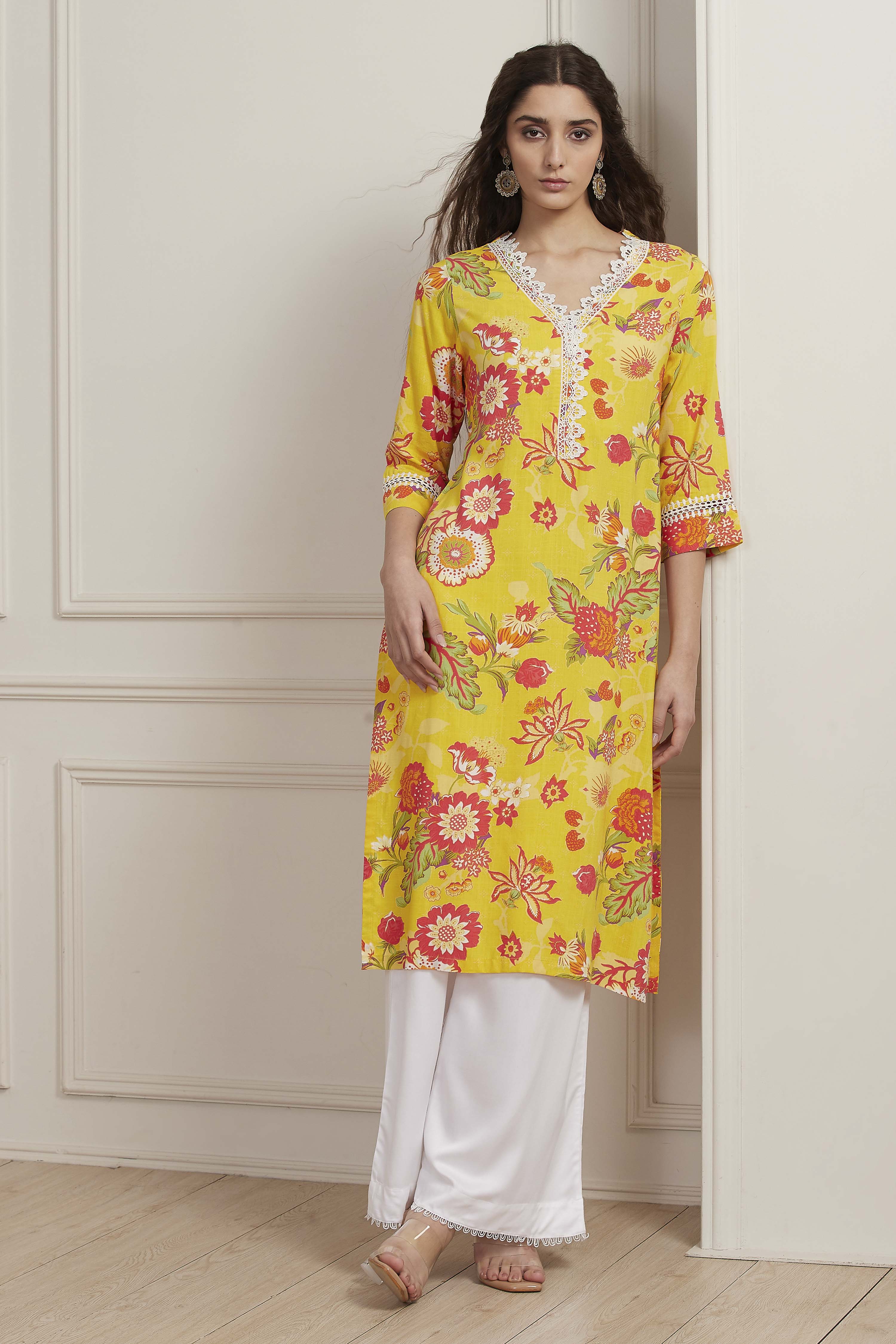 Pink Viscose Rayon Straight Kurta image number 0