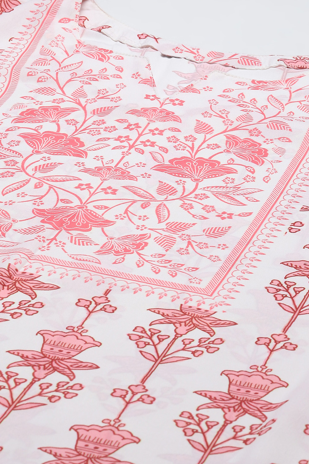 Peach Silk Blend Digital Print Unstitched Suit Set image number 2