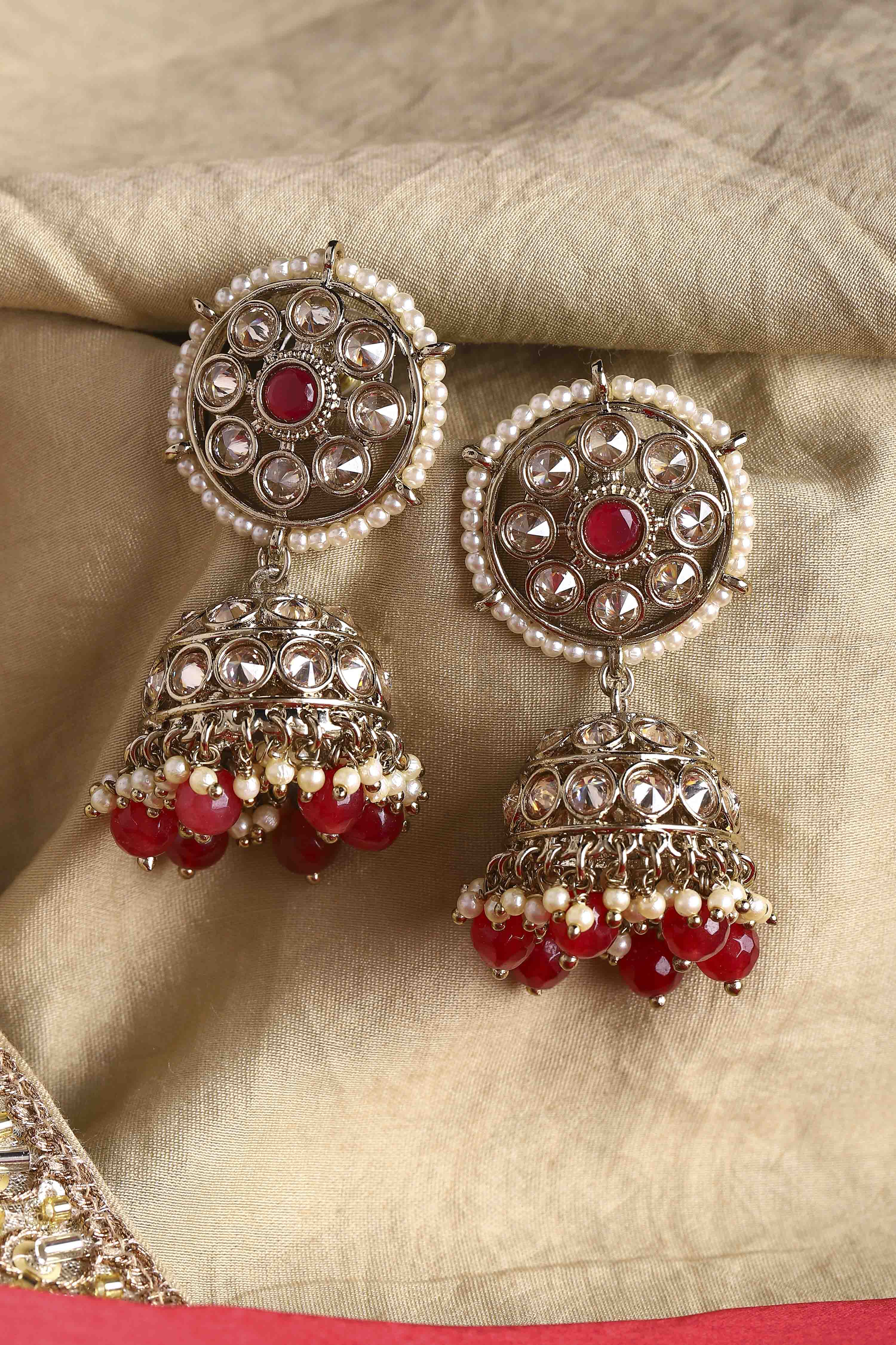 Red Pearl Earrings image number 4