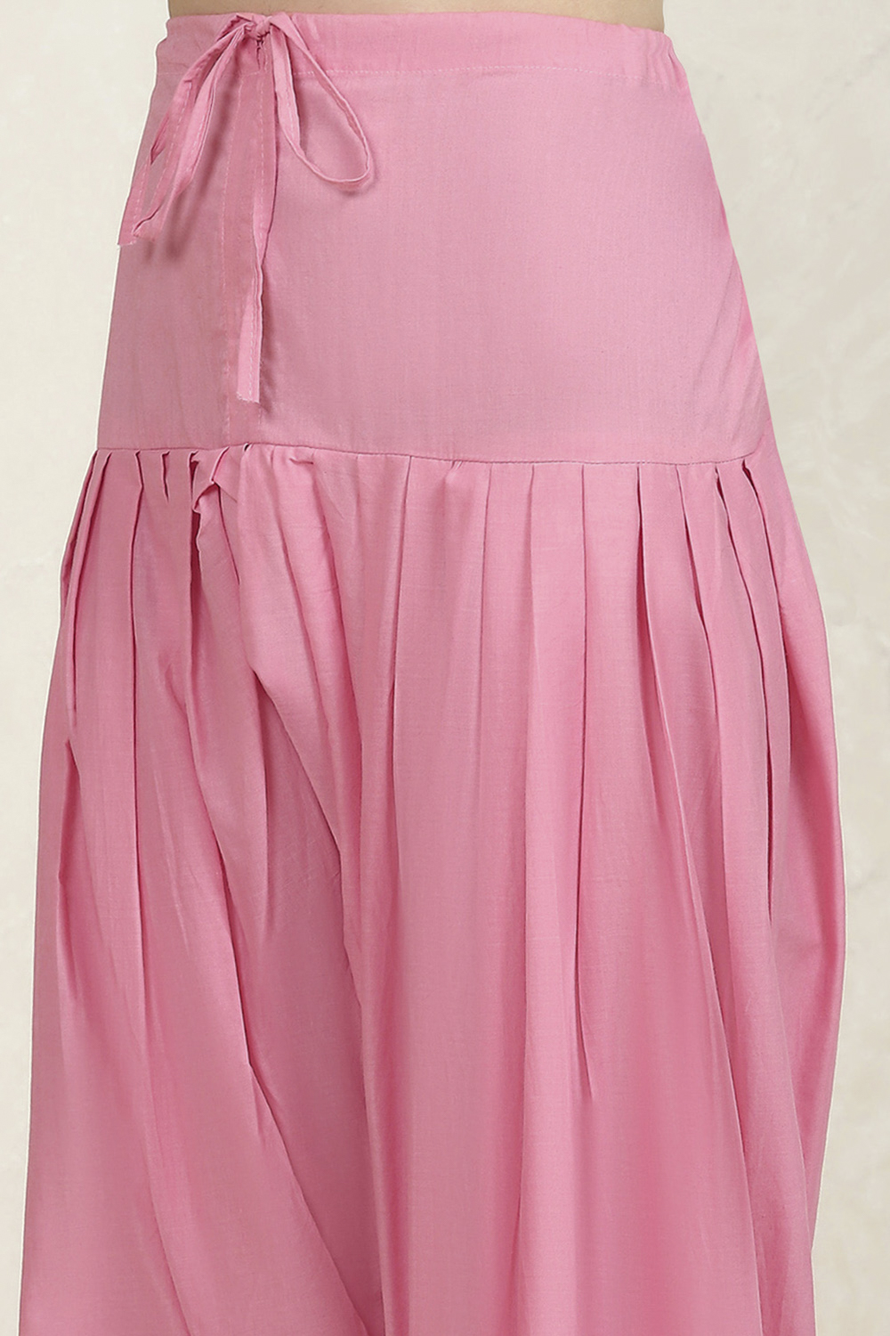 Pink Cotton Hand Embroidered Unstitched Suit Set image number 3