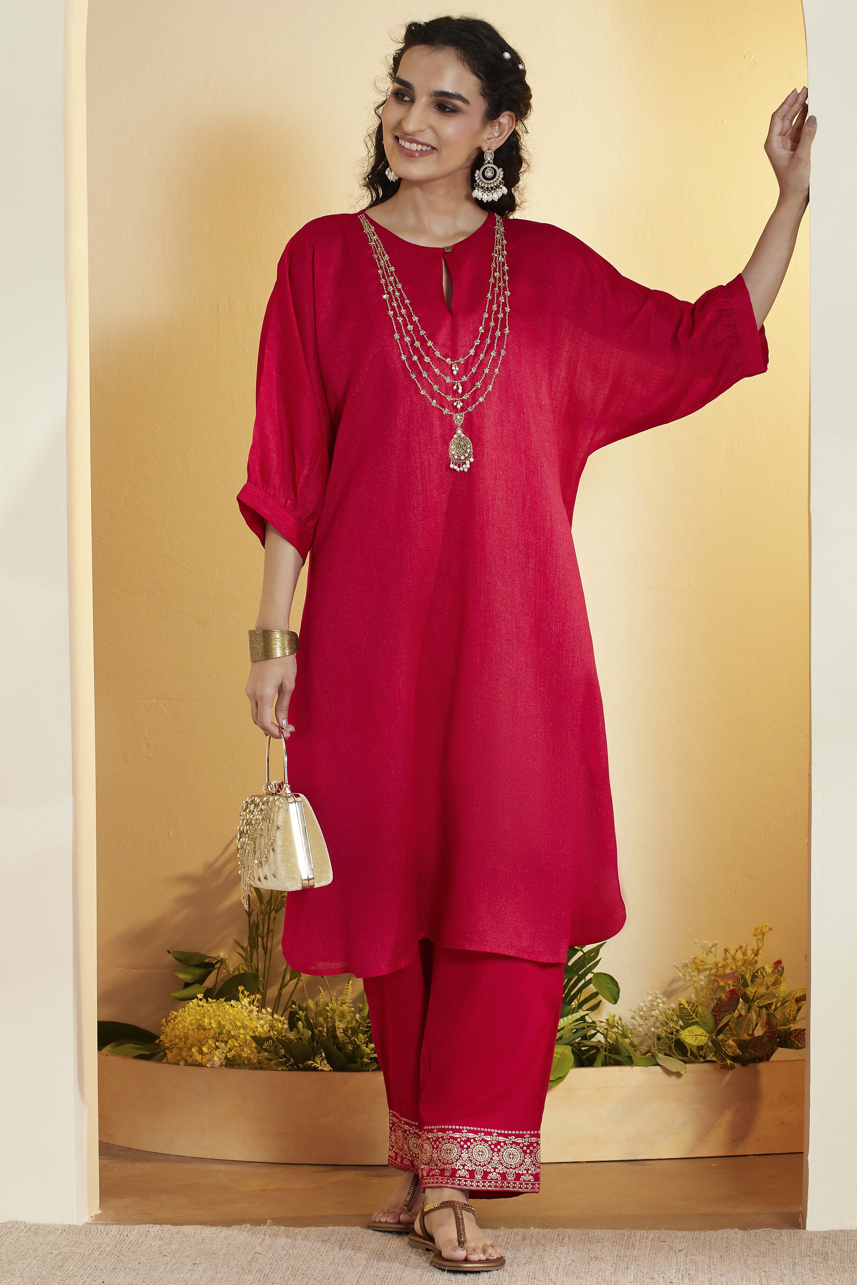Royal Blue Yandyed Straight Kurta image number 0