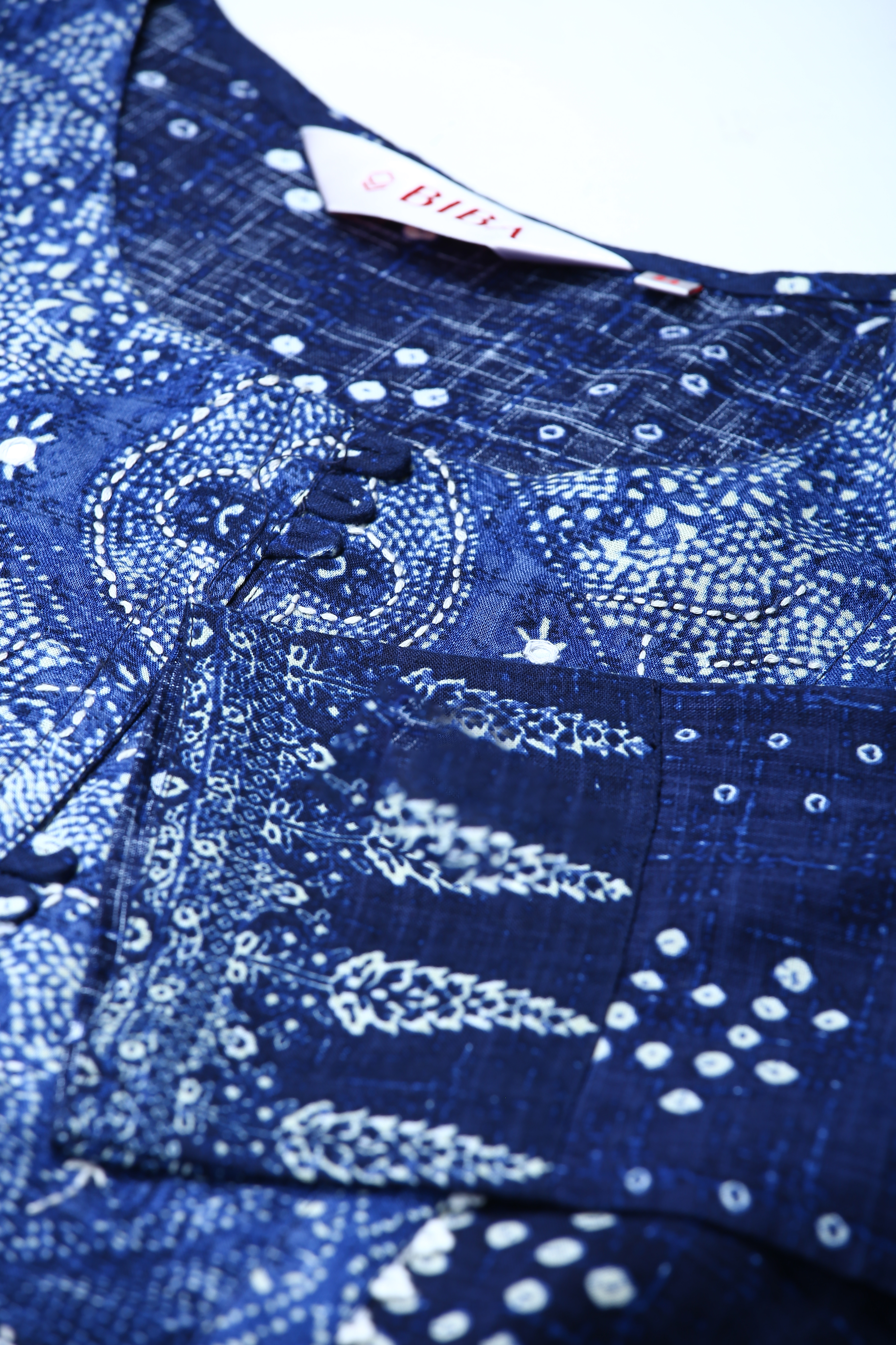 Indigo Rayon Printed Dress image number 1