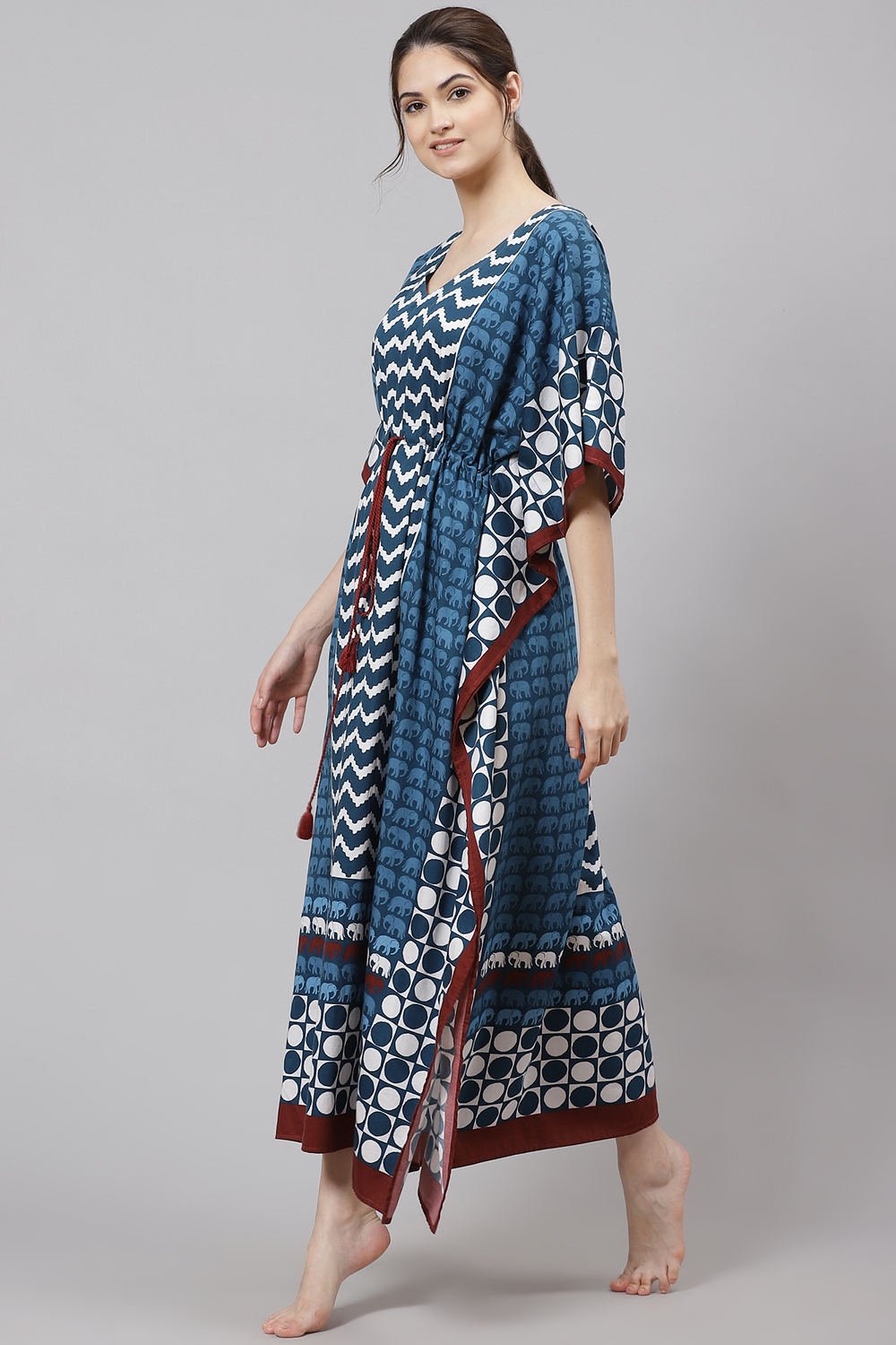 Indigo Straight Cotton Printed Sleepwear image number 2