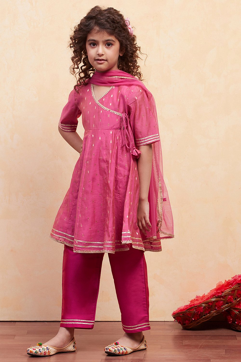 White Polyester Anarkali Suit Set image number 3