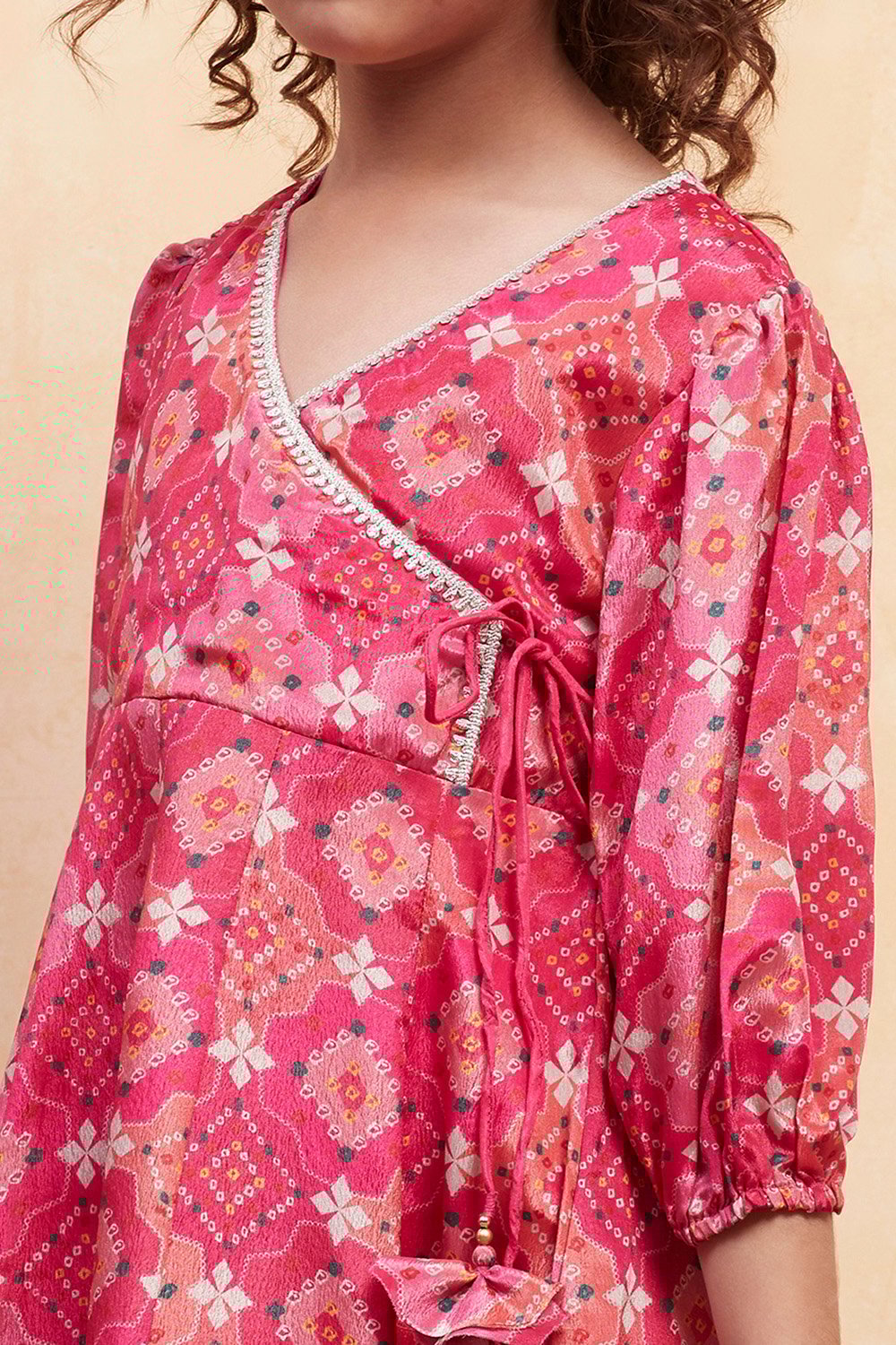 Coral Pink Polyester Flared Suit Set image number 1