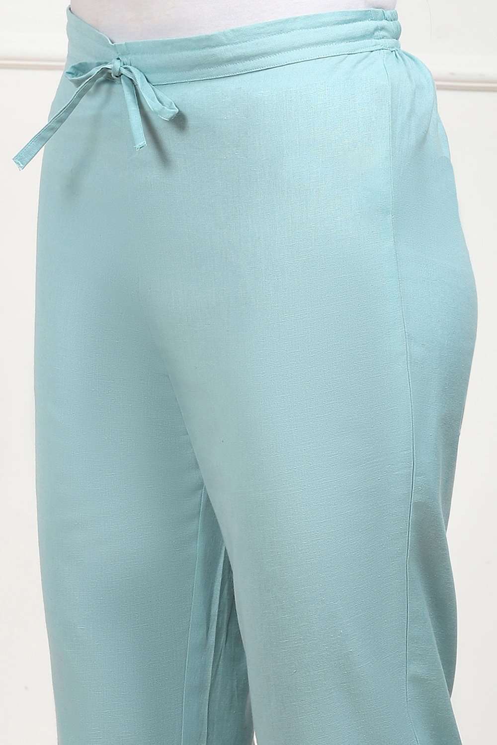 Rust Cotton Solid Regular Pants image number 1