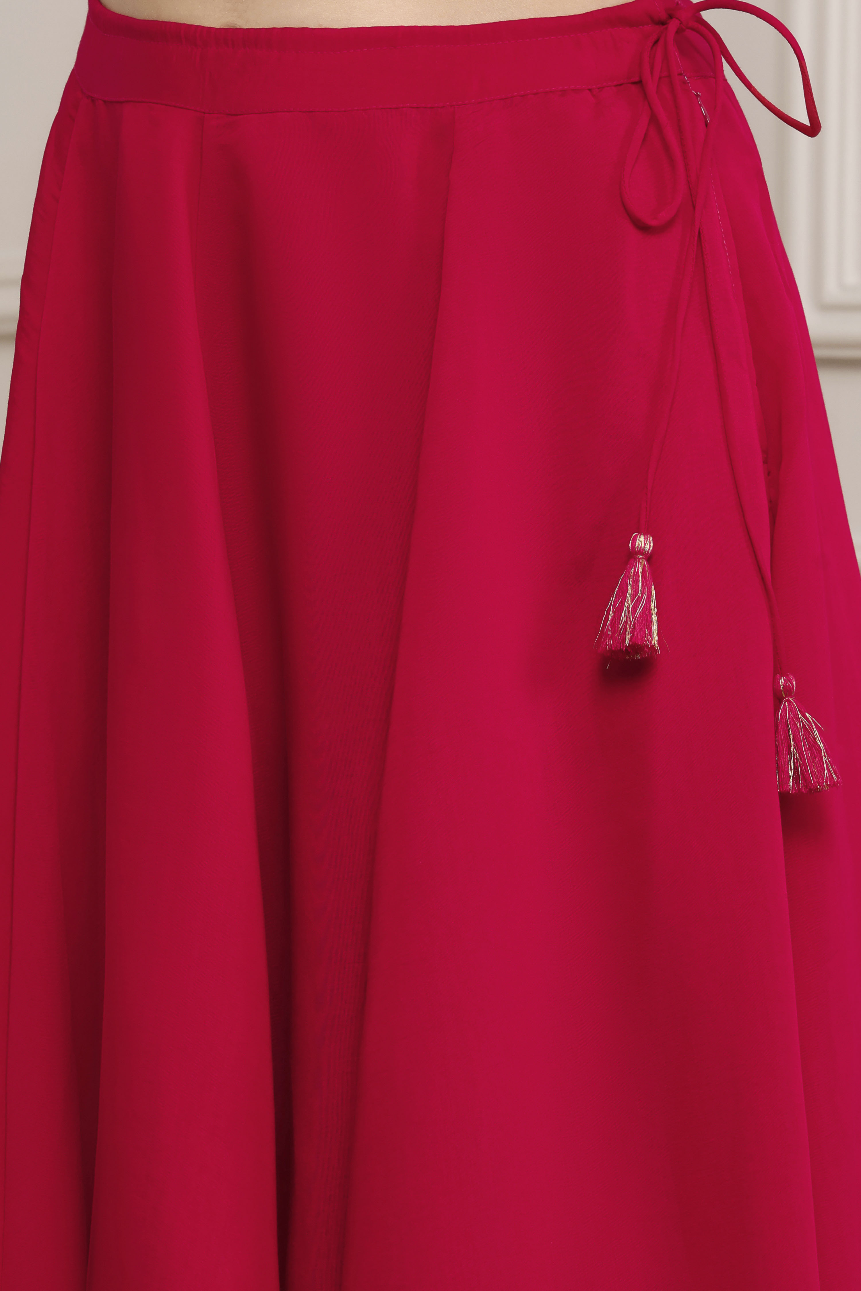 Fuchsia Viscose Rayon Kalidar Lehenga Set image number 2