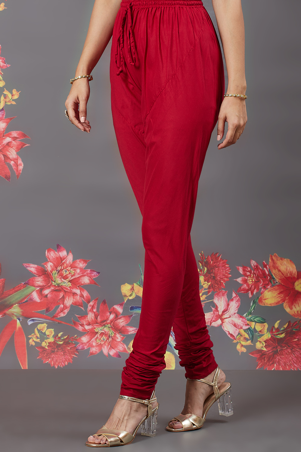 Rohit Bal Red Cotton Silk Anarkali Printed Suit image number 3