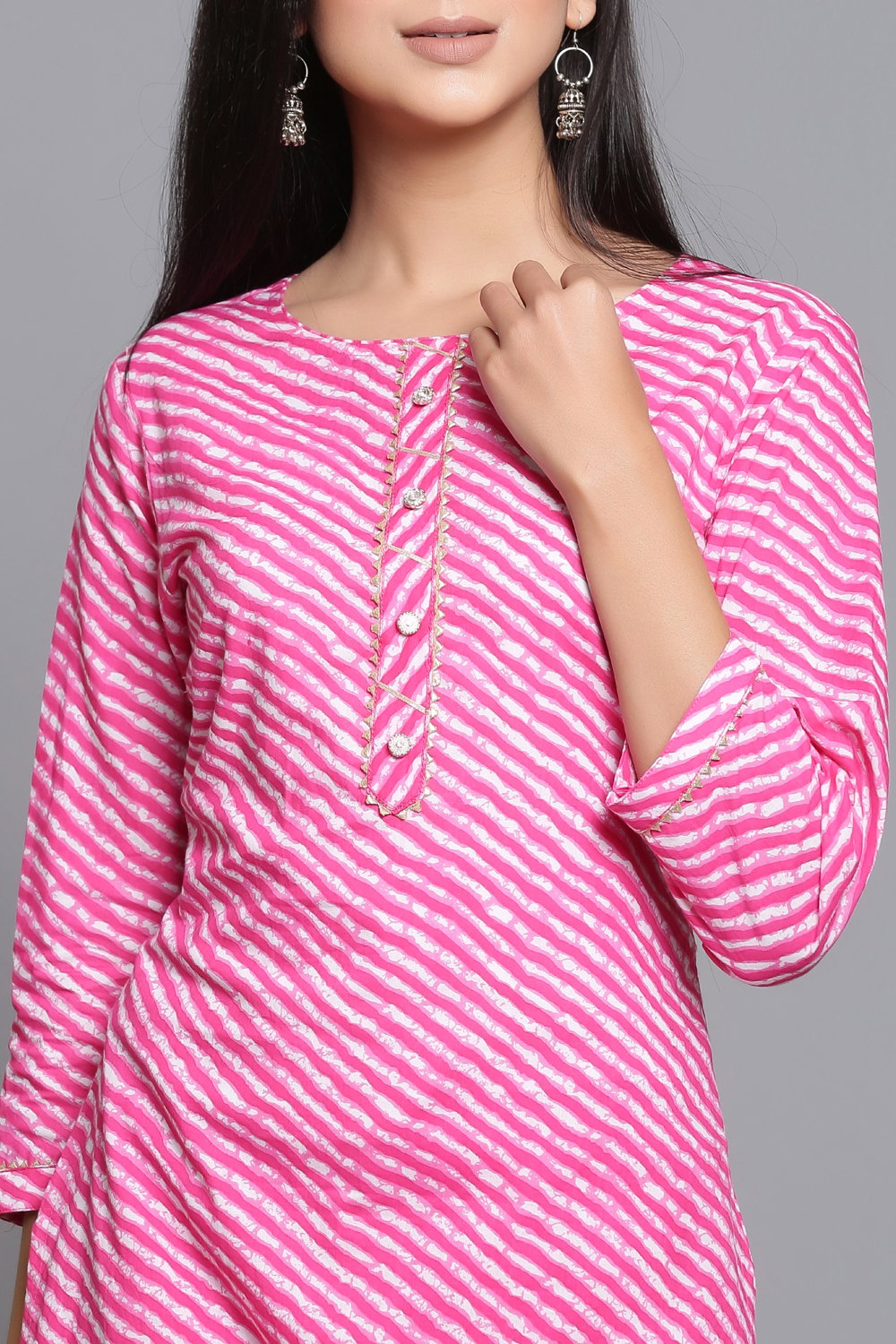 Pink Cotton Easy Stitch Suit Set image number 1