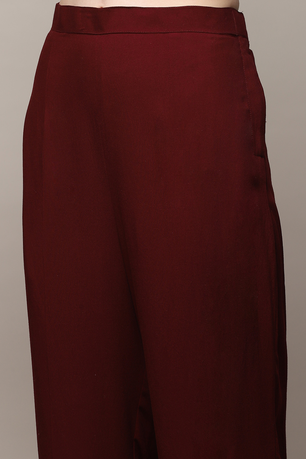 Wine Georgette Hand Embroidered Unstitched Suit Set image number 3