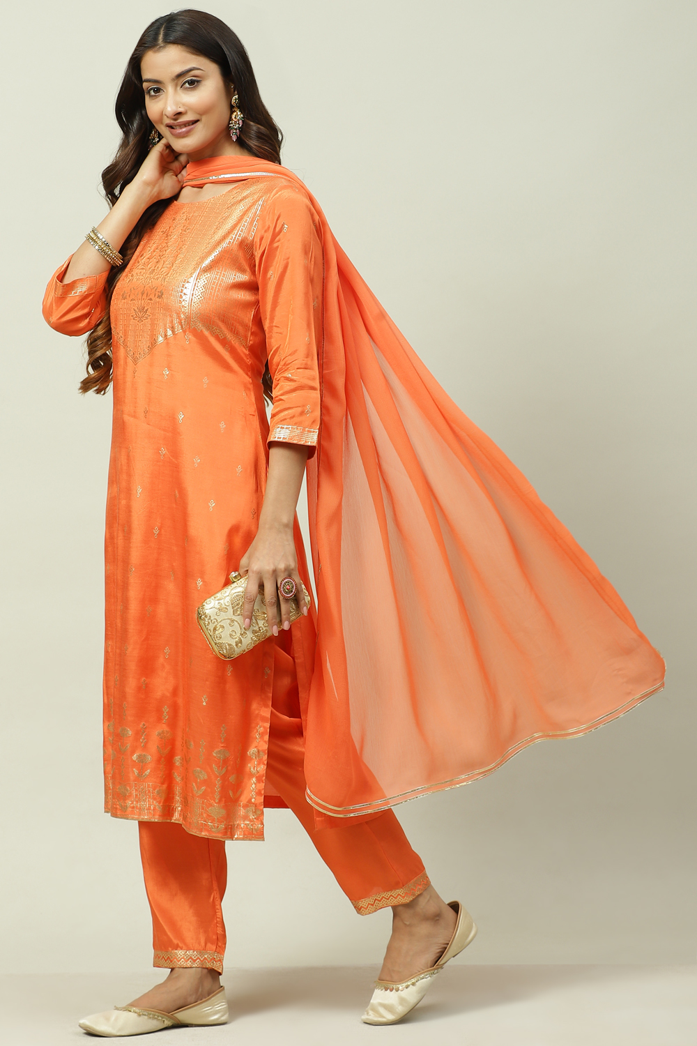Biba orange kurta new arrivals