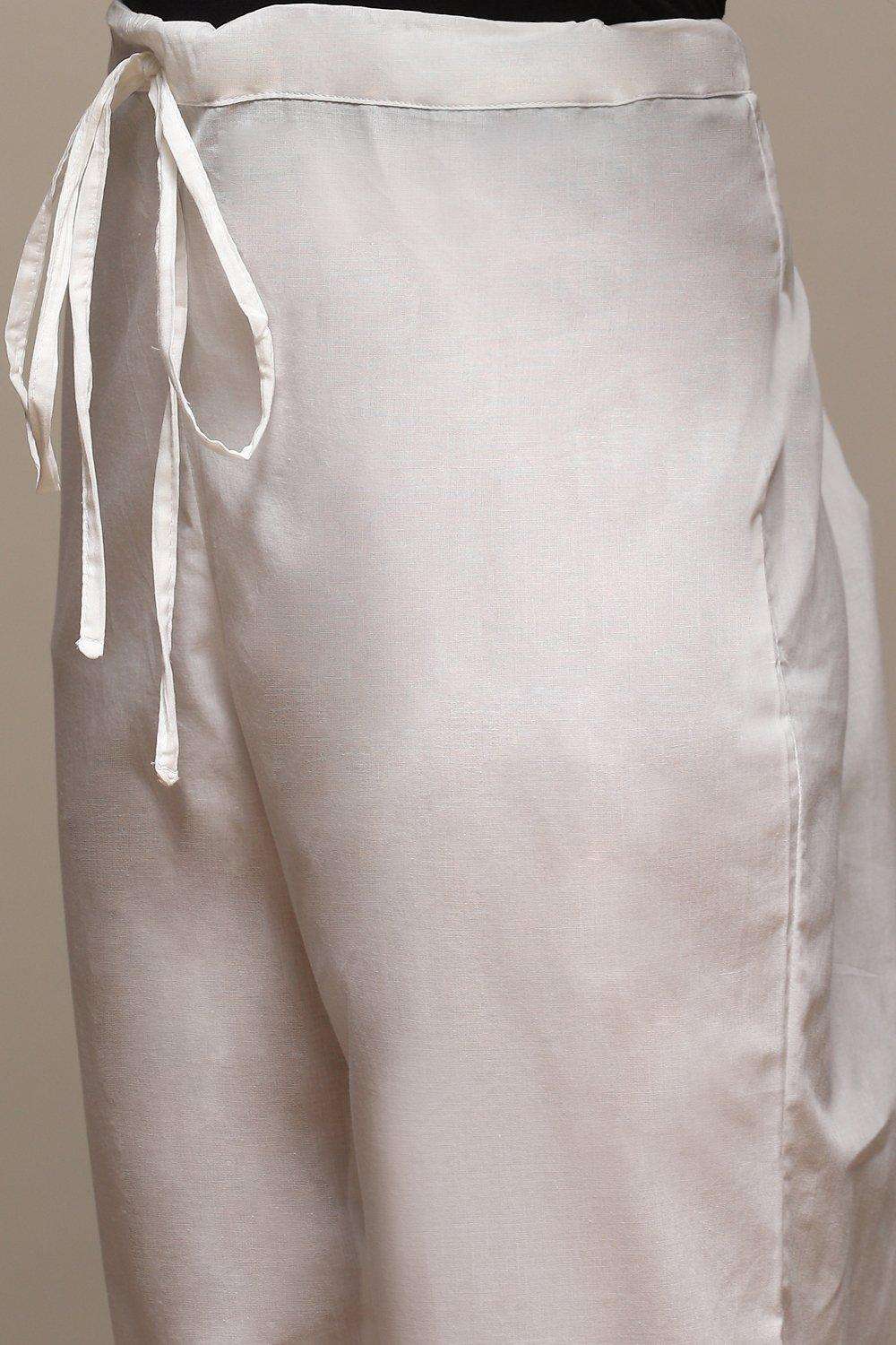 Off White Cotton Regular Pants image number 1