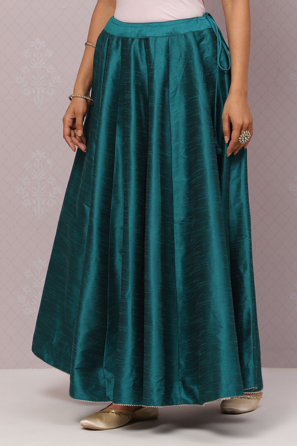 Peacock Flared Art Silk Skirts image number 3
