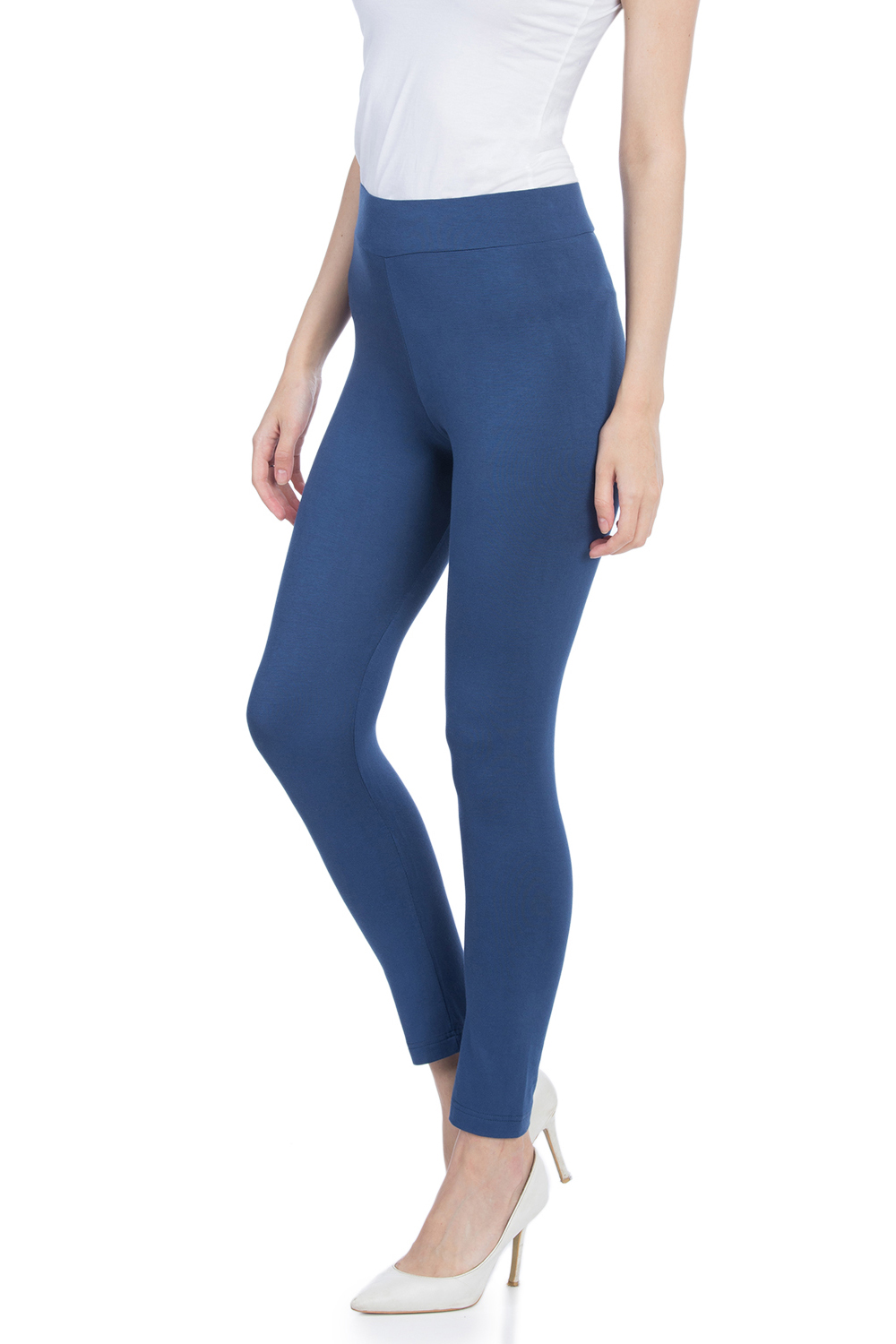 Indigo Cotton And Art Silk Leggings image number 2