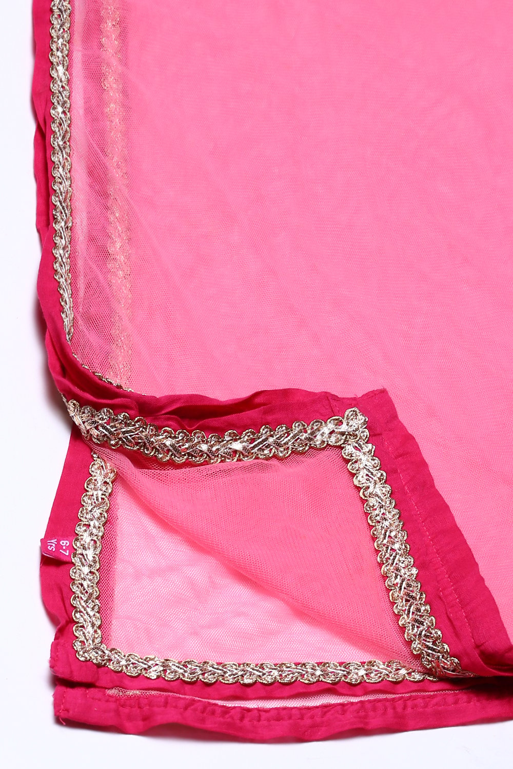 Yellow And Pink Art Silk Straight Kurta Lehenga Suit Set image number 4