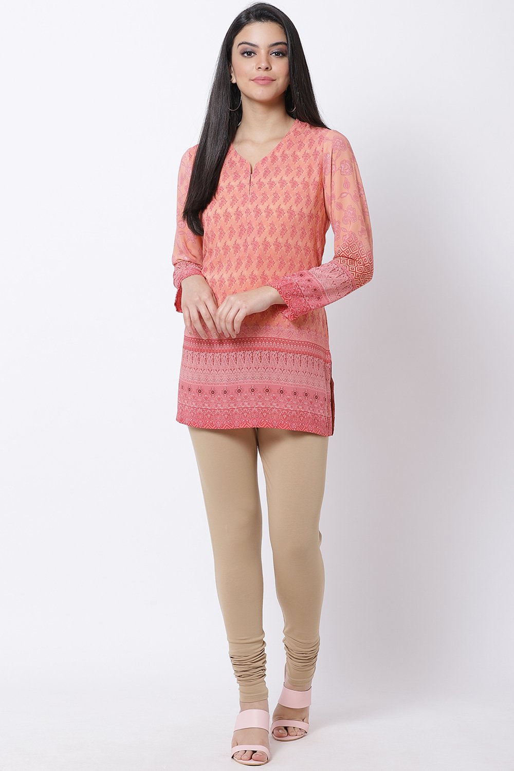 Fuschia Cotton Blend Solid Churidar image number 3