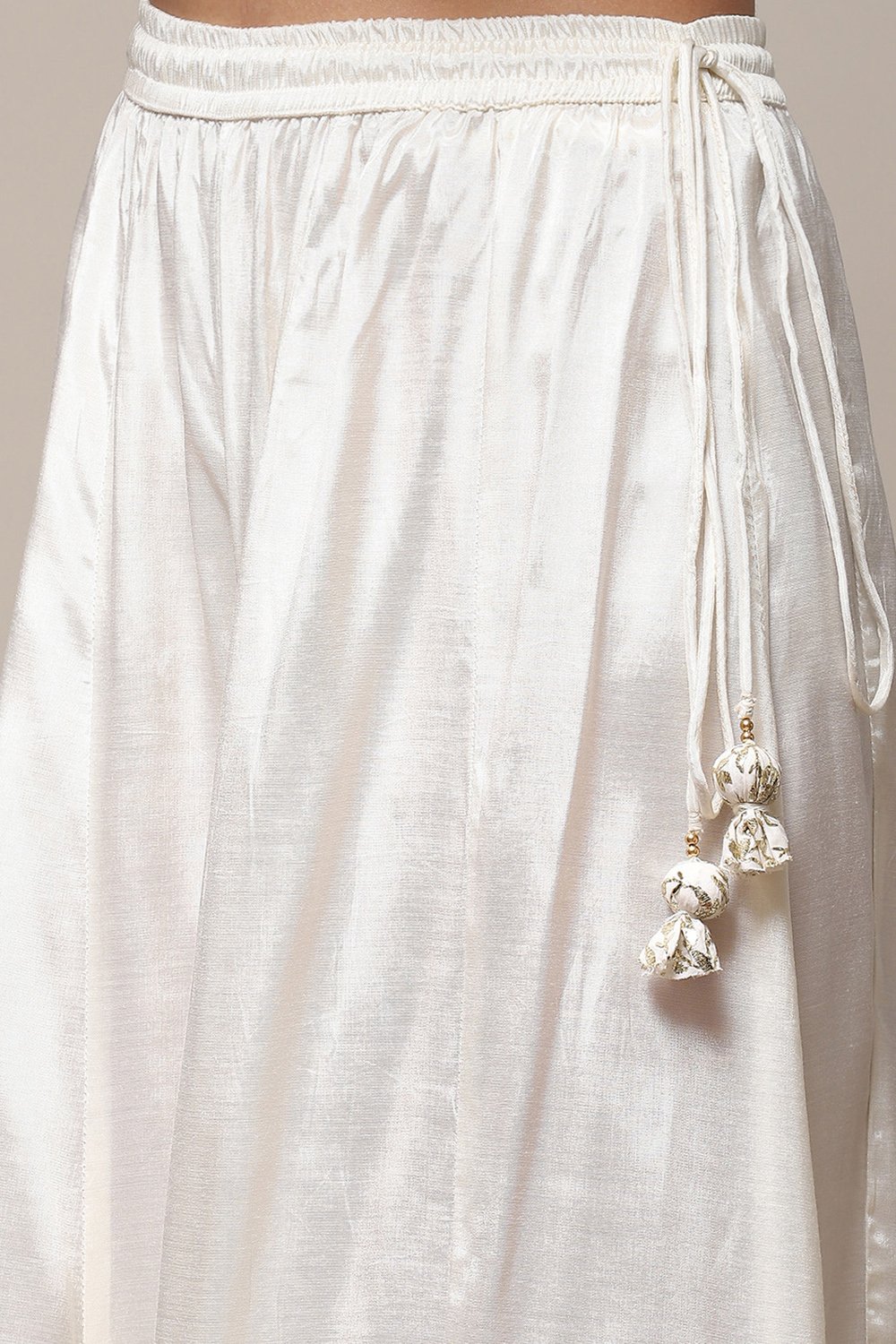 Pastel Blue Cotton Anarkali Kurta Sharara Suit Set image number 2