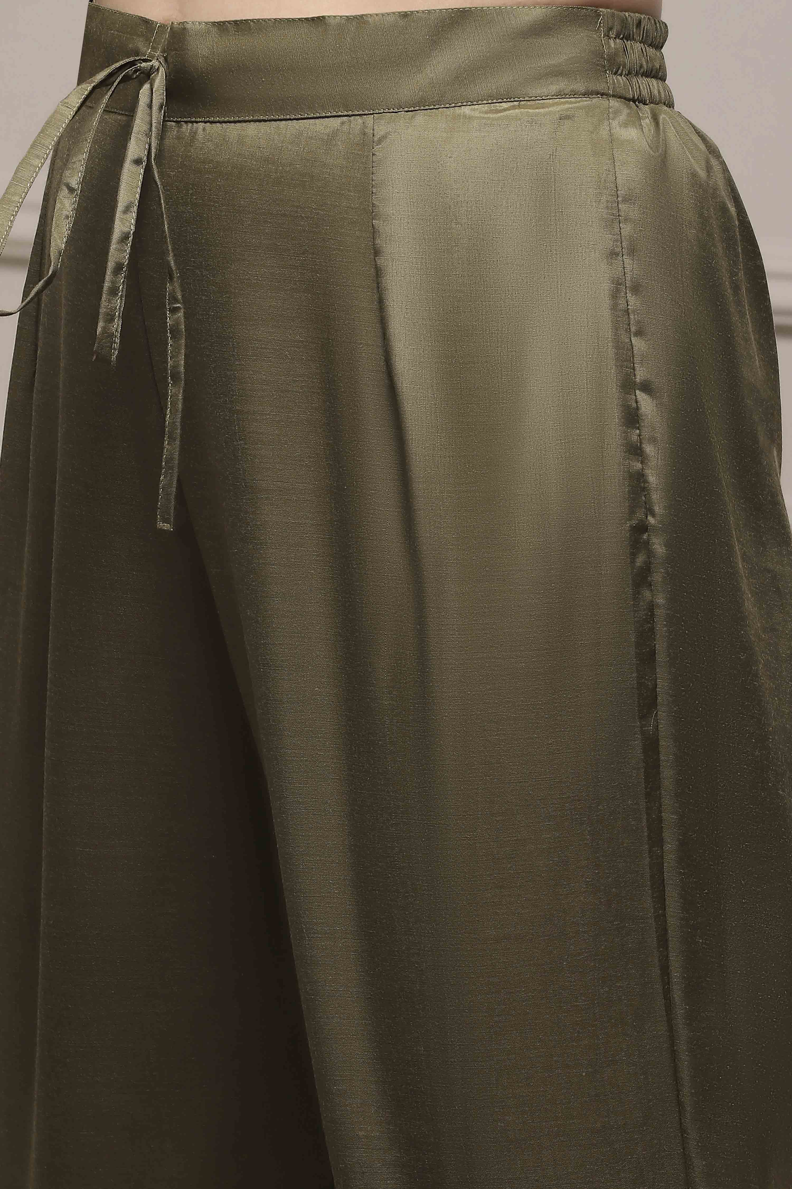 Assorted Chanderi Blend Printed Embroidered Unstitched Suit Set image number 3