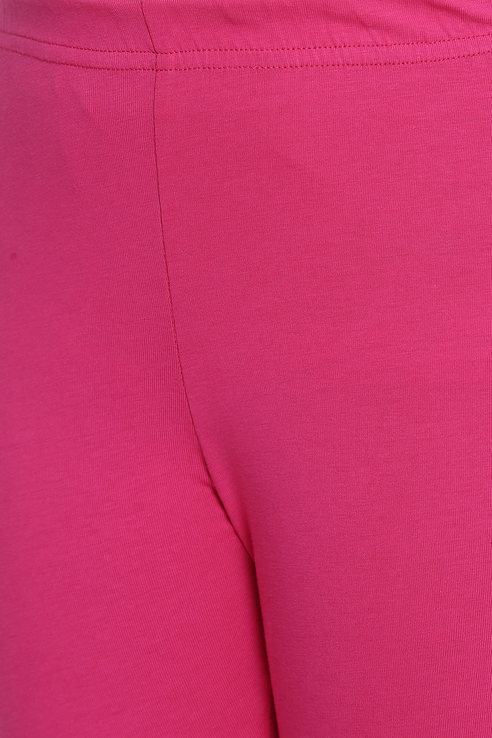 Hot Pink Cotton Lycra Solid Leggings image number 1