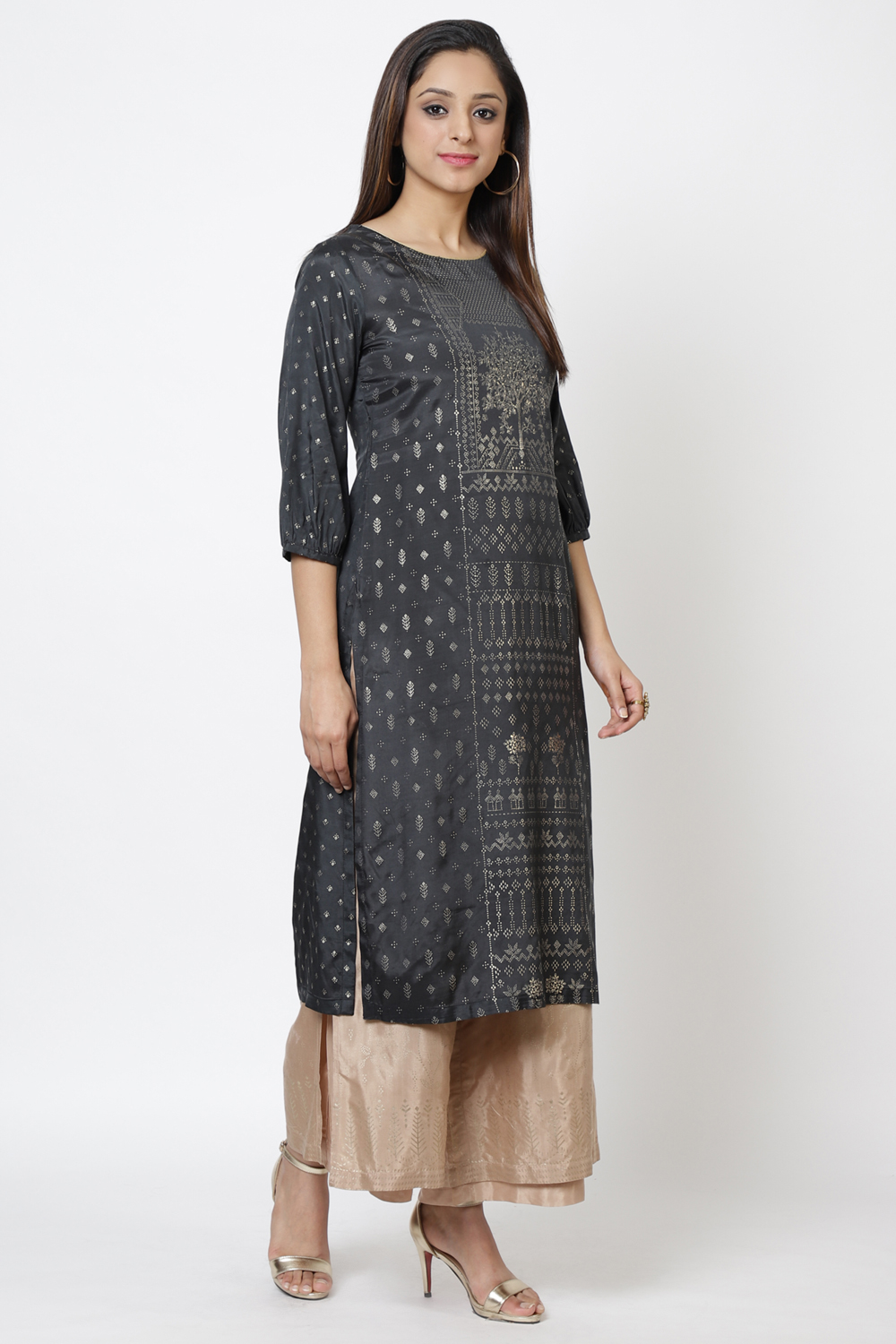 Maroon Viscose Straight Printed Kurta image number 2