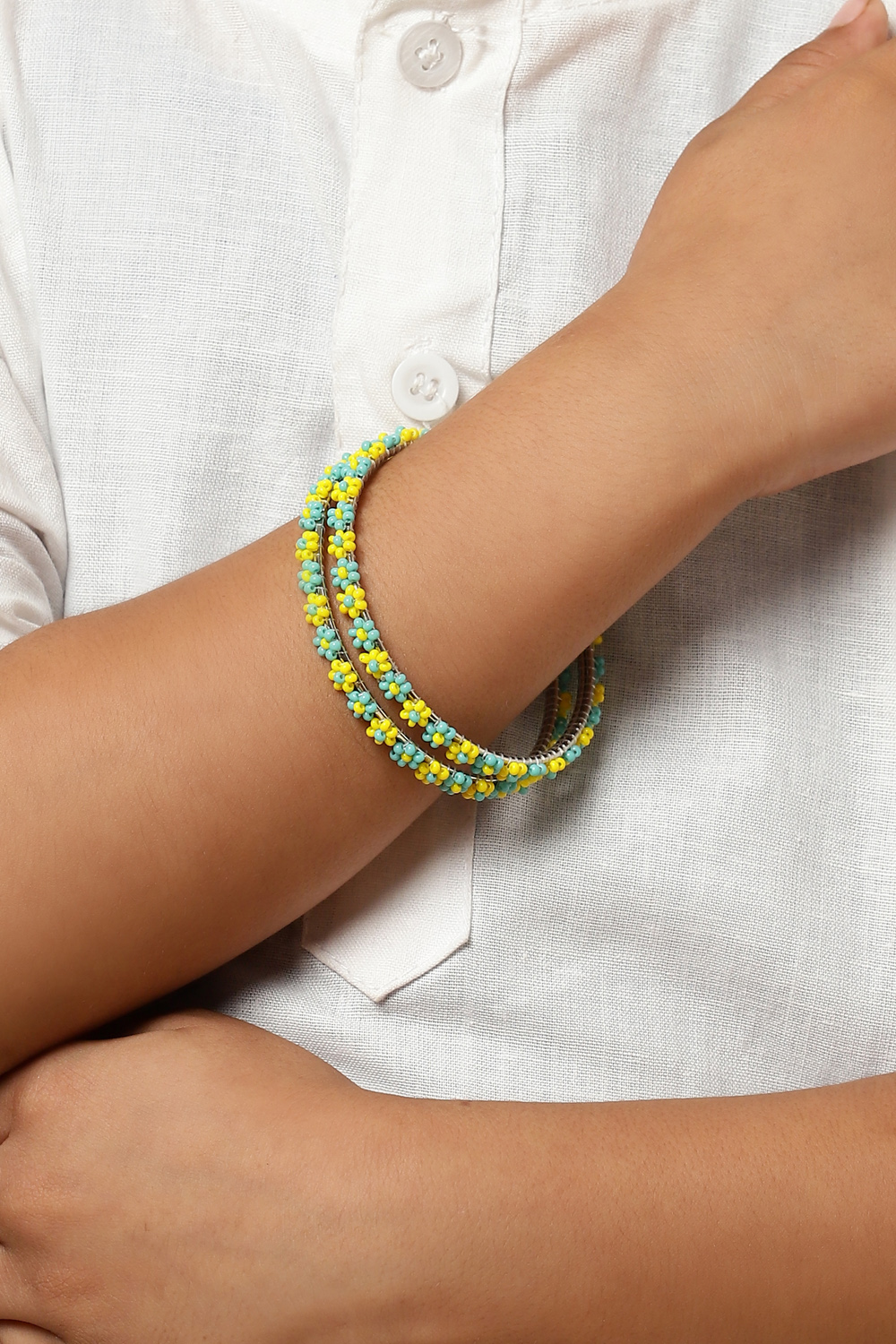 Yellow & Blue Kids Bangles image number 3