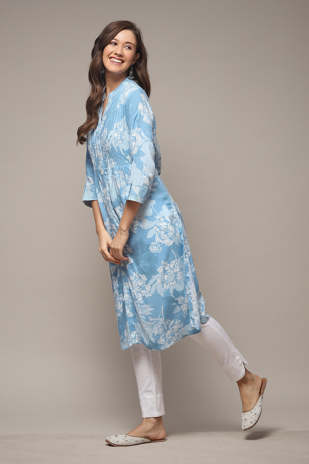 Coral LIVA Straight Printed Kurta image number 0