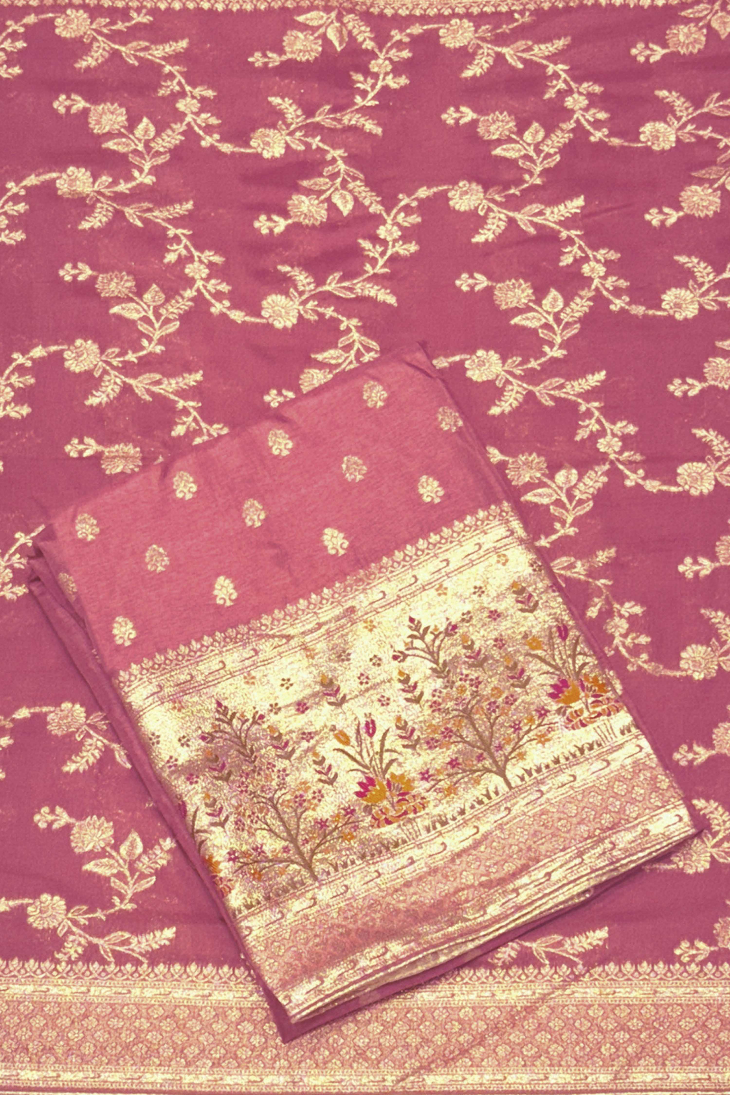 Mustard Jacquard Printed Unstitched Suit Set image number 1