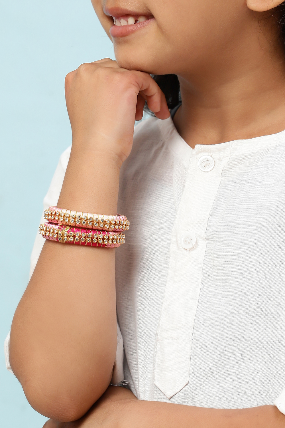 Pink Kids Bangles image number 3