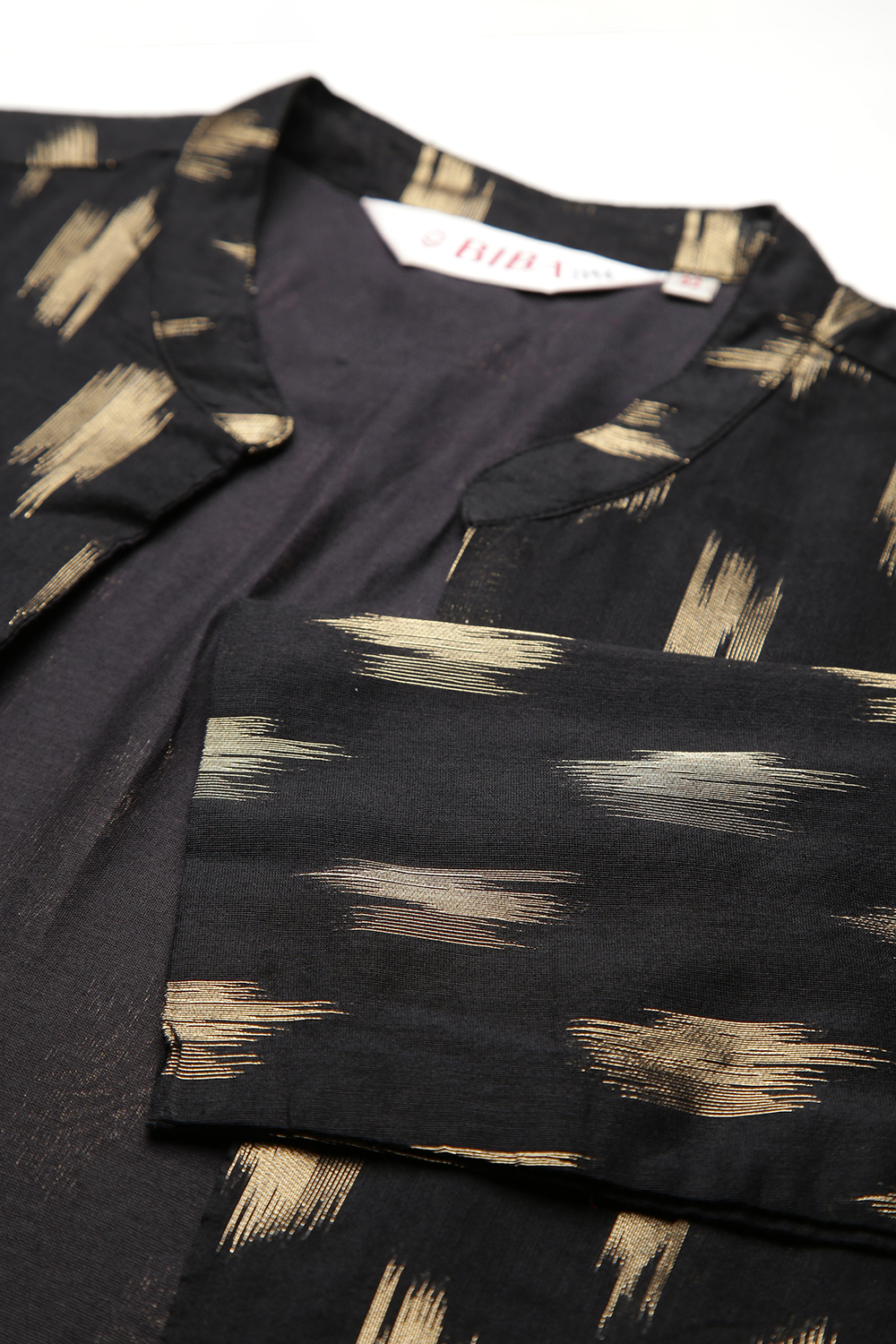 Black Cotton Three Piece Fusion Wear Set image number 1