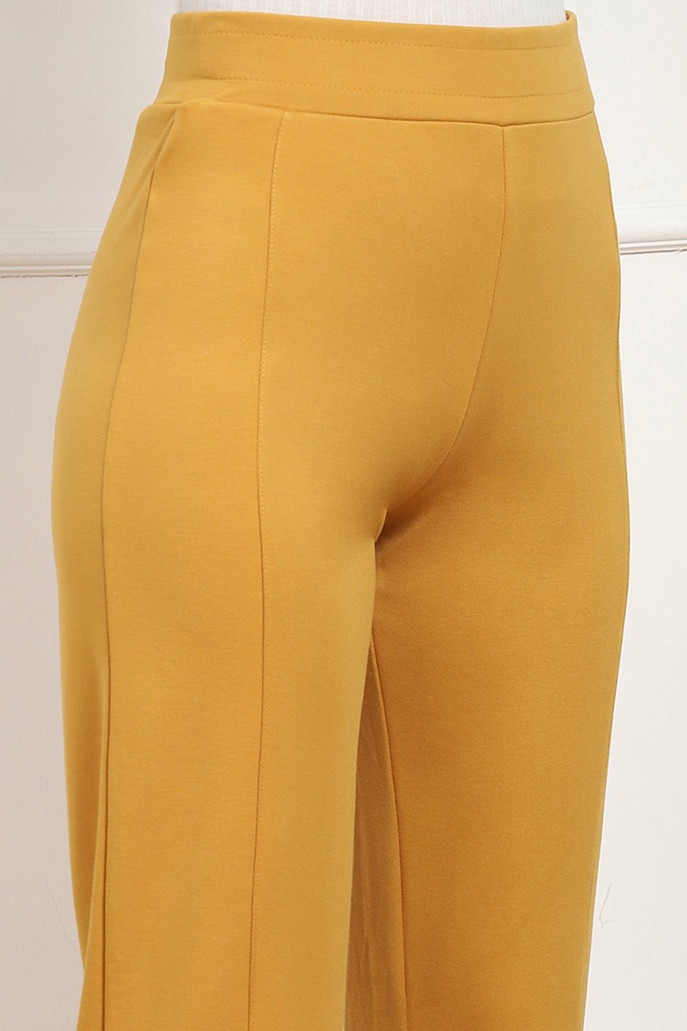 Navy Straight Poly Viscose Leggings image number 1