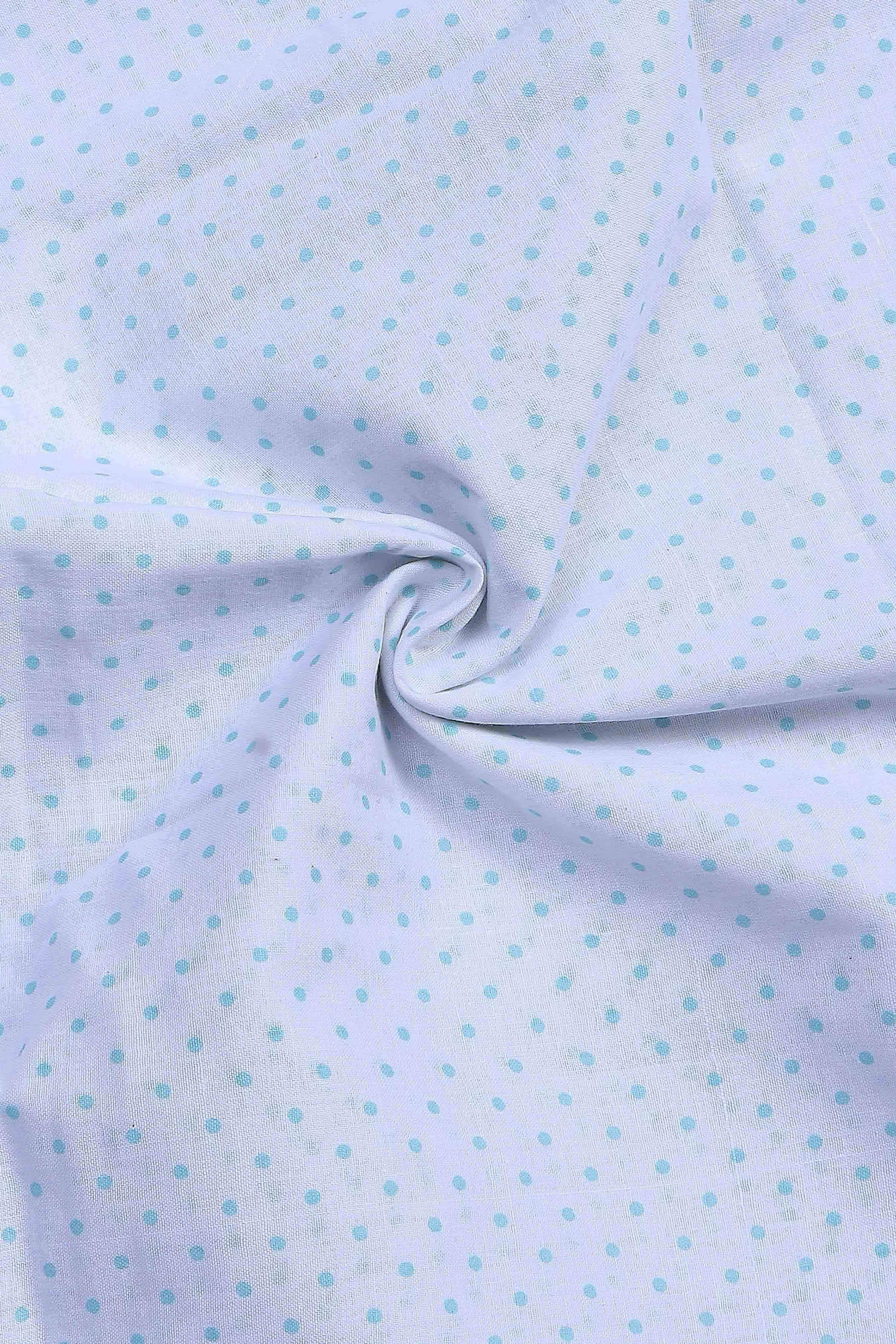 Blue Cotton Printed Embroidered Unstitched Suit Set image number 2