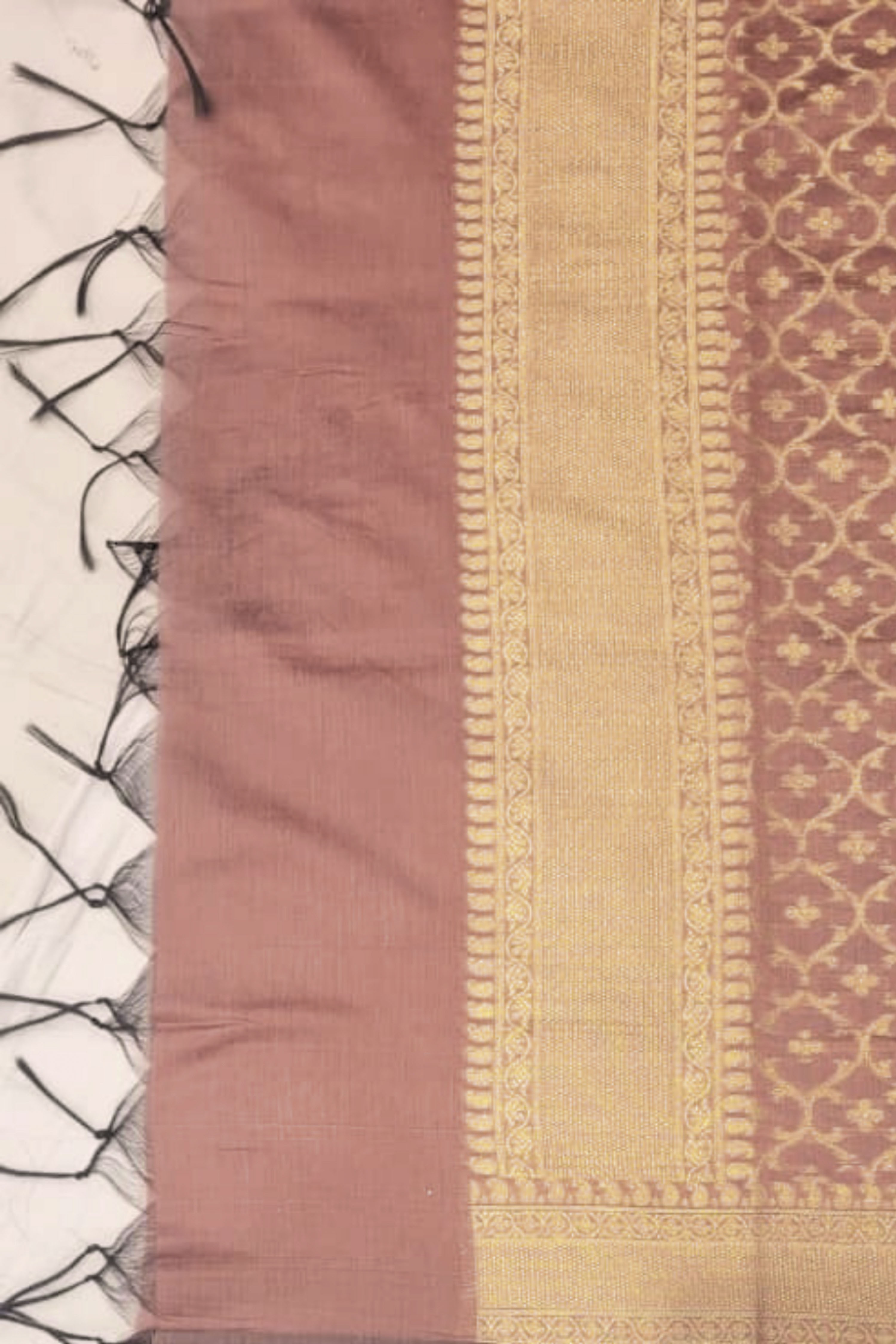 Purple Chanderi Banarsi Weave Unstitched Suit Set image number 4