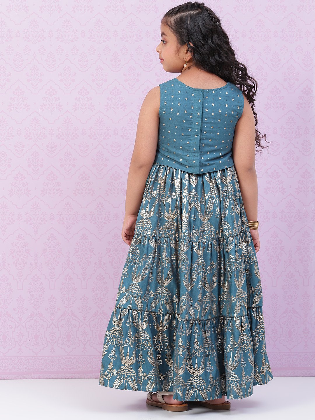 Blue Art Silk Lehenga Set image number 4
