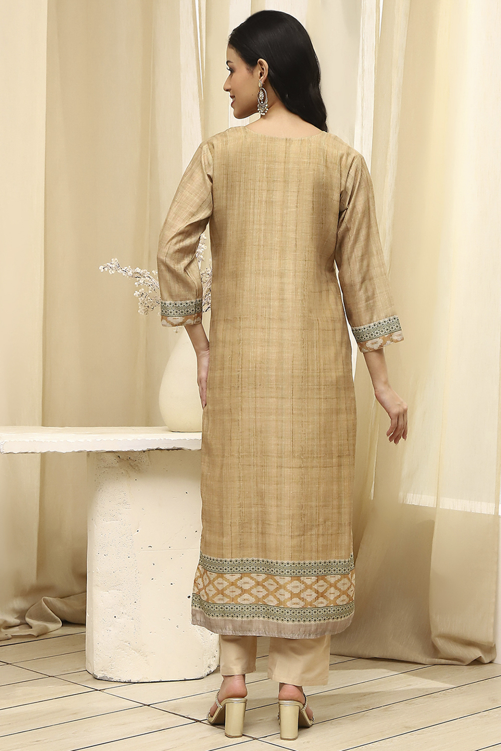 Pink Cotton Machine-Embroidered Unstitched Suit Set image number 6