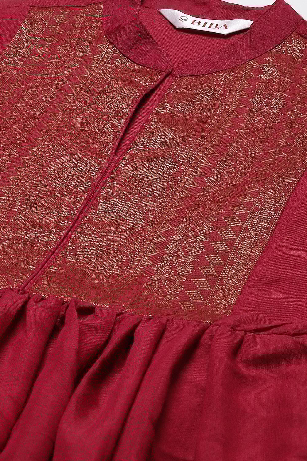 Black Art Silk Flared Yarndyed Kurta image number 1