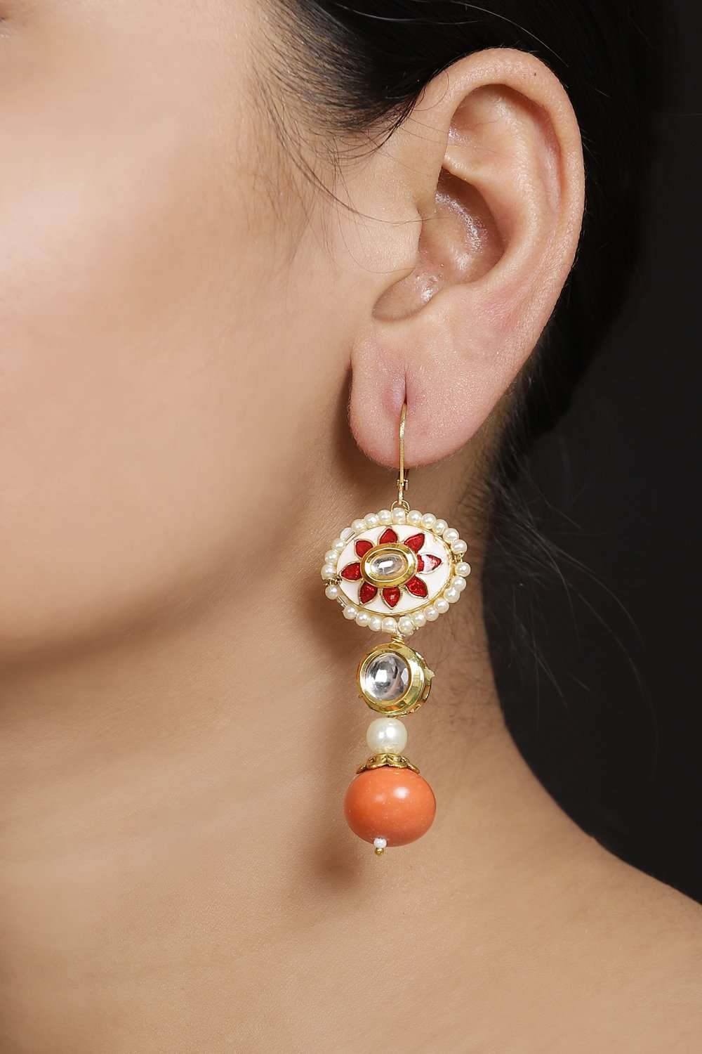 Red And Coral Earrings image number 1