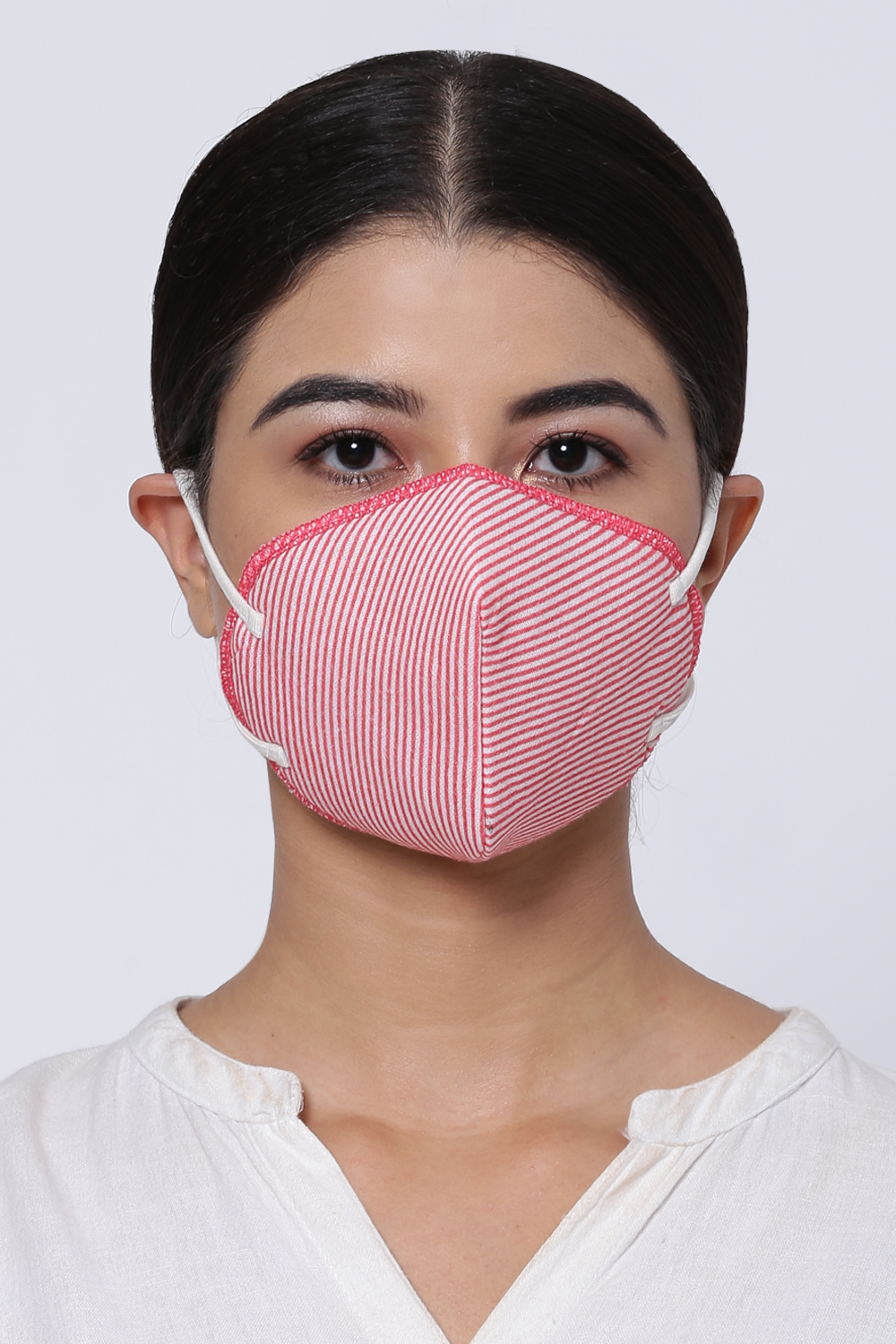 Multicolored Cotton Flax Printed Face Mask image number 2