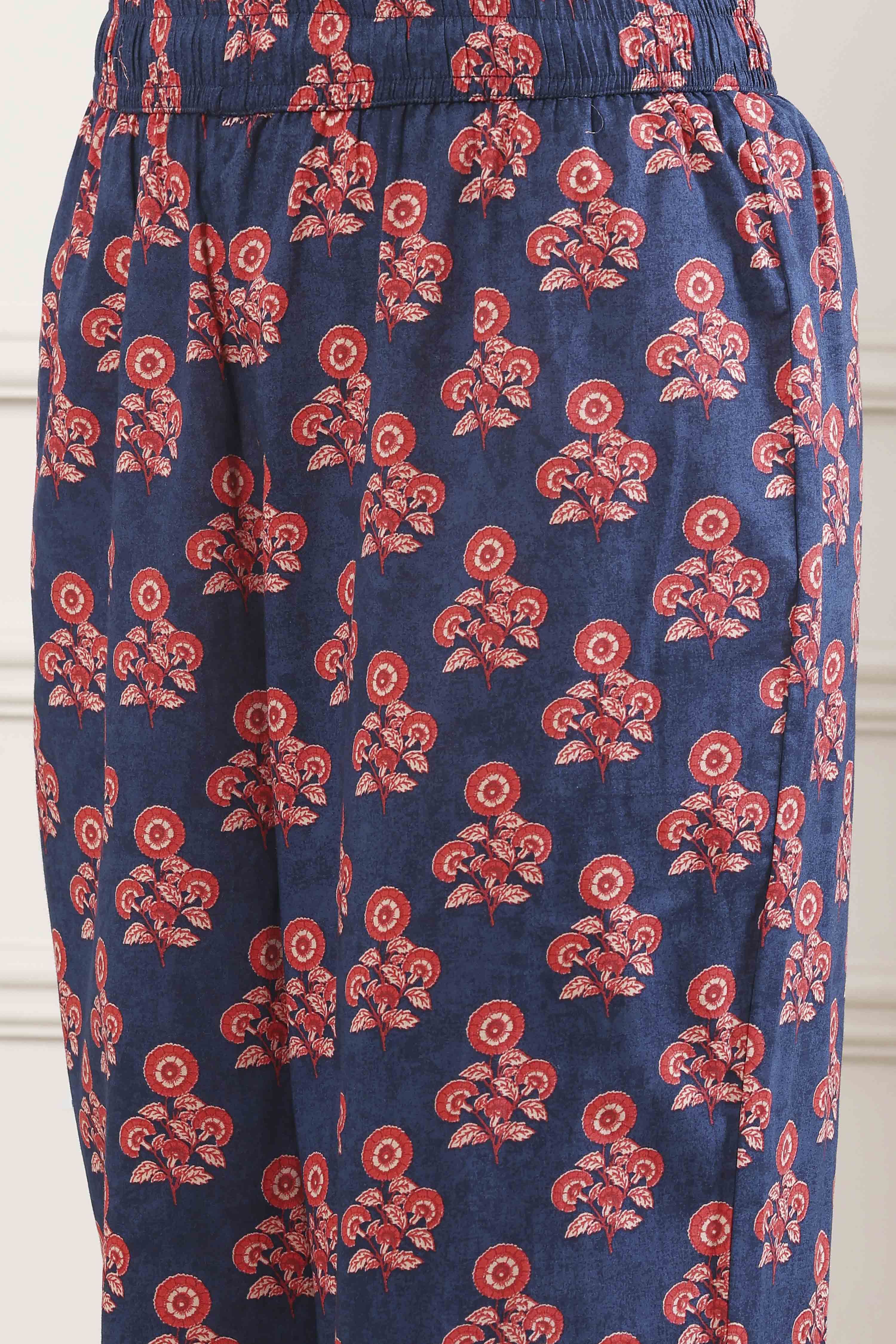 Mustard Yellow Cotton Printed Kurta Set image number 2