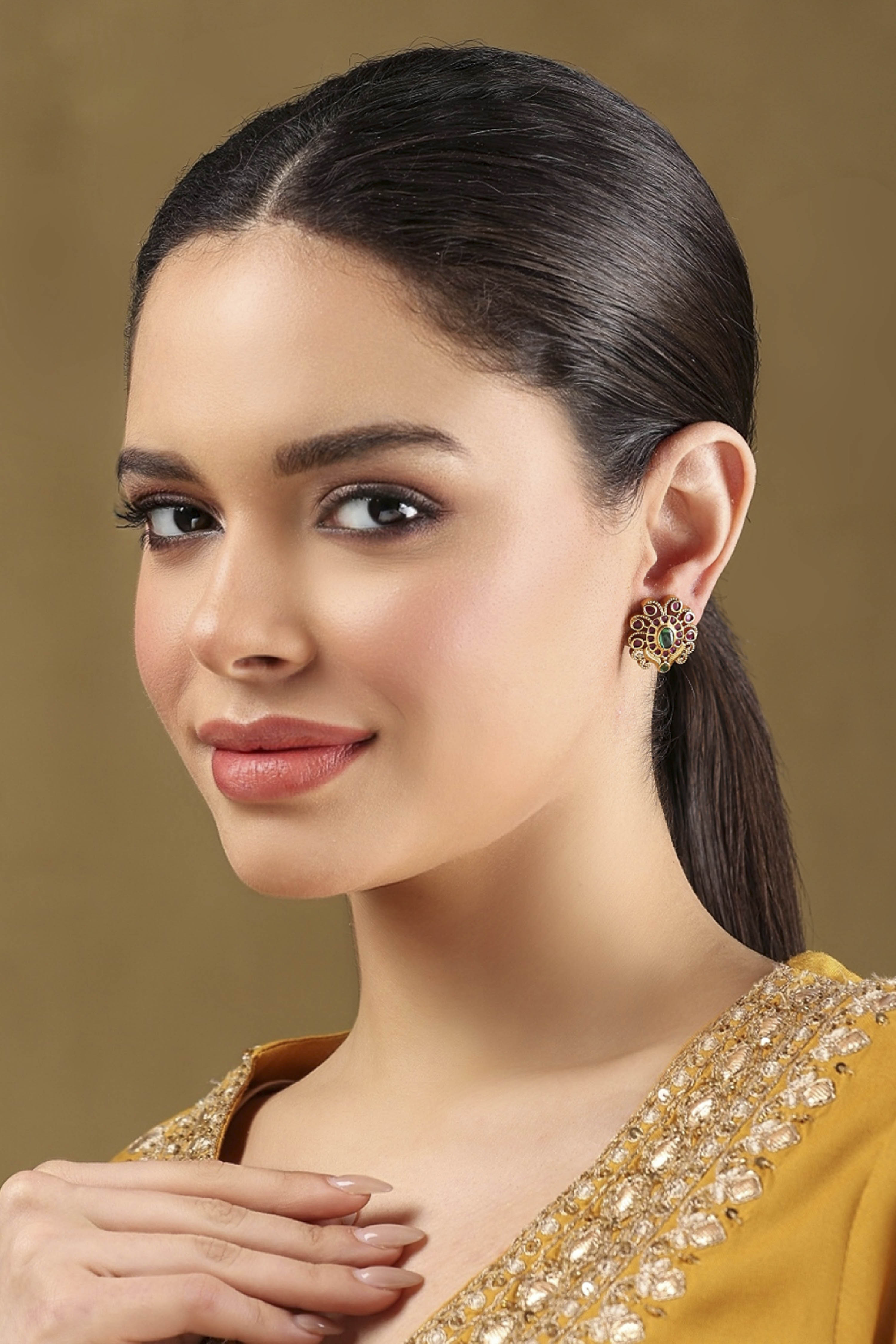 Multicolor Brass Studs image number 3