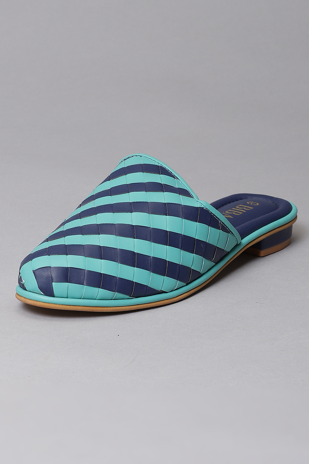 Blue And Turqoise Synthetic Formal Mules at Biba India