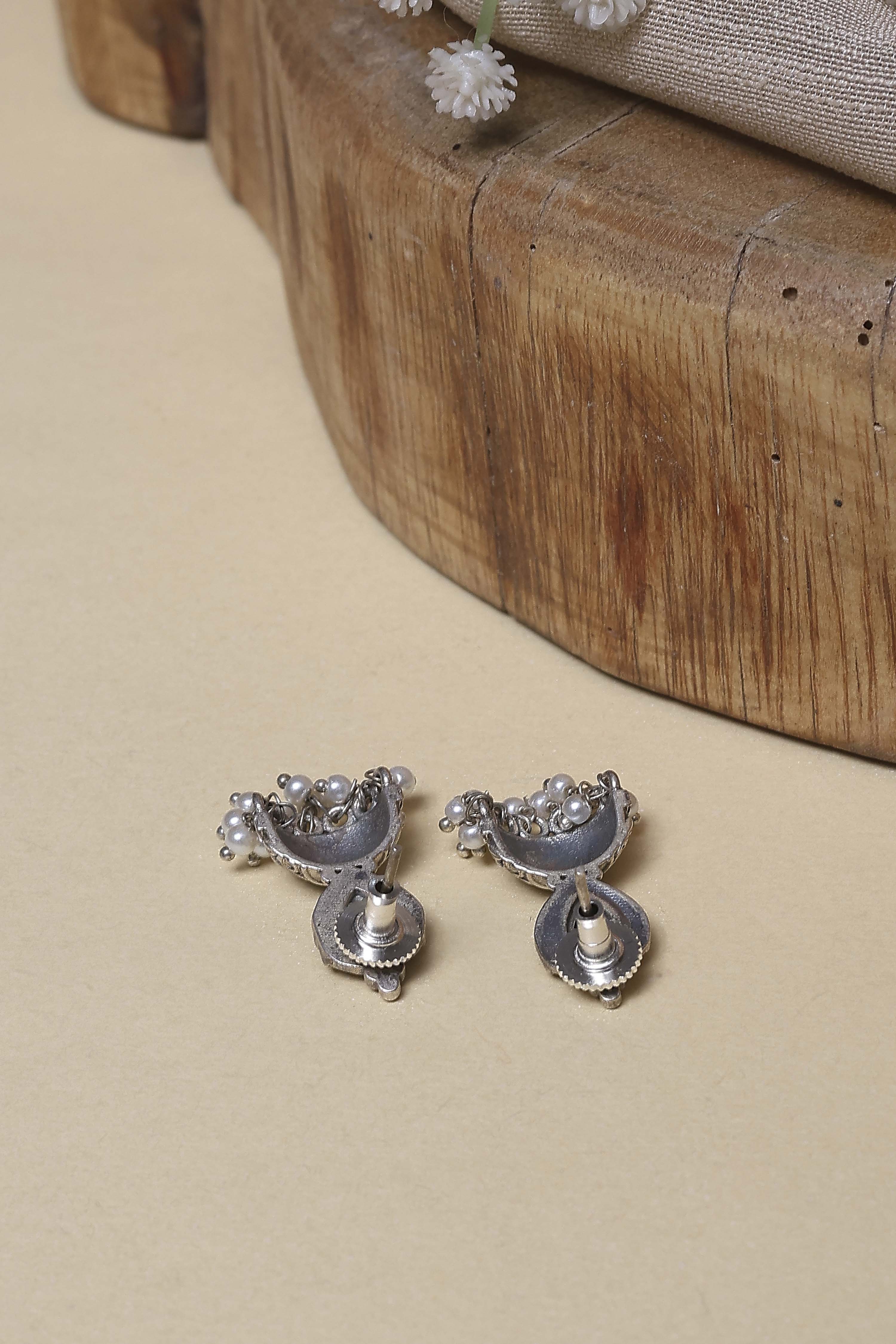 Navy Brass Jhumka image number 2