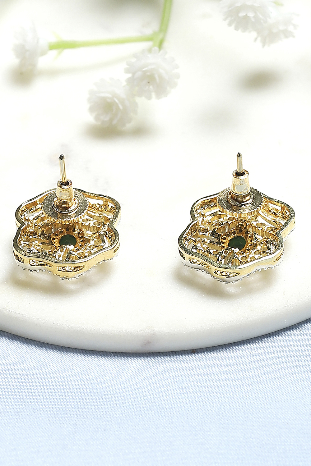 Green Gold Brass Hoops image number 2